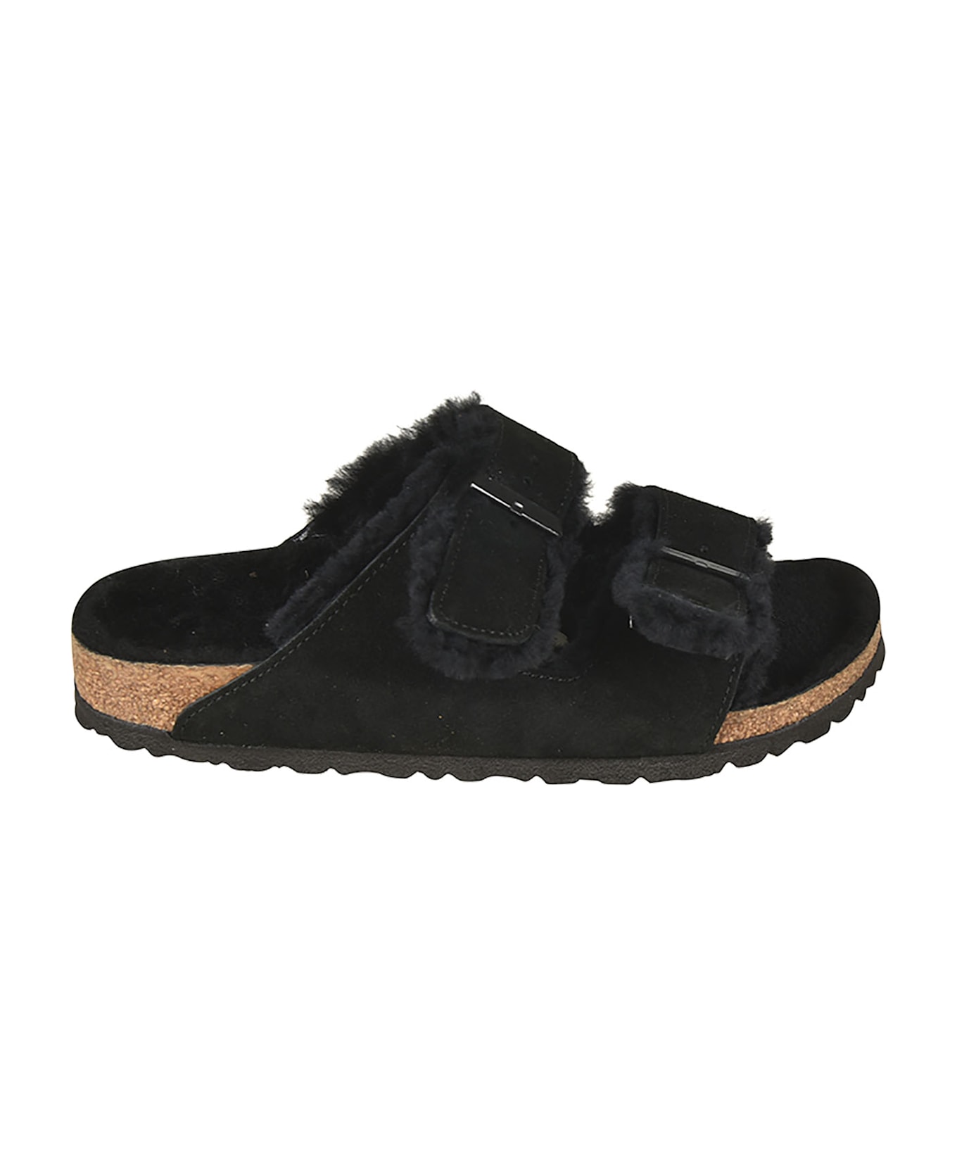 Birkenstock Arizona Shearling Sliders - Black