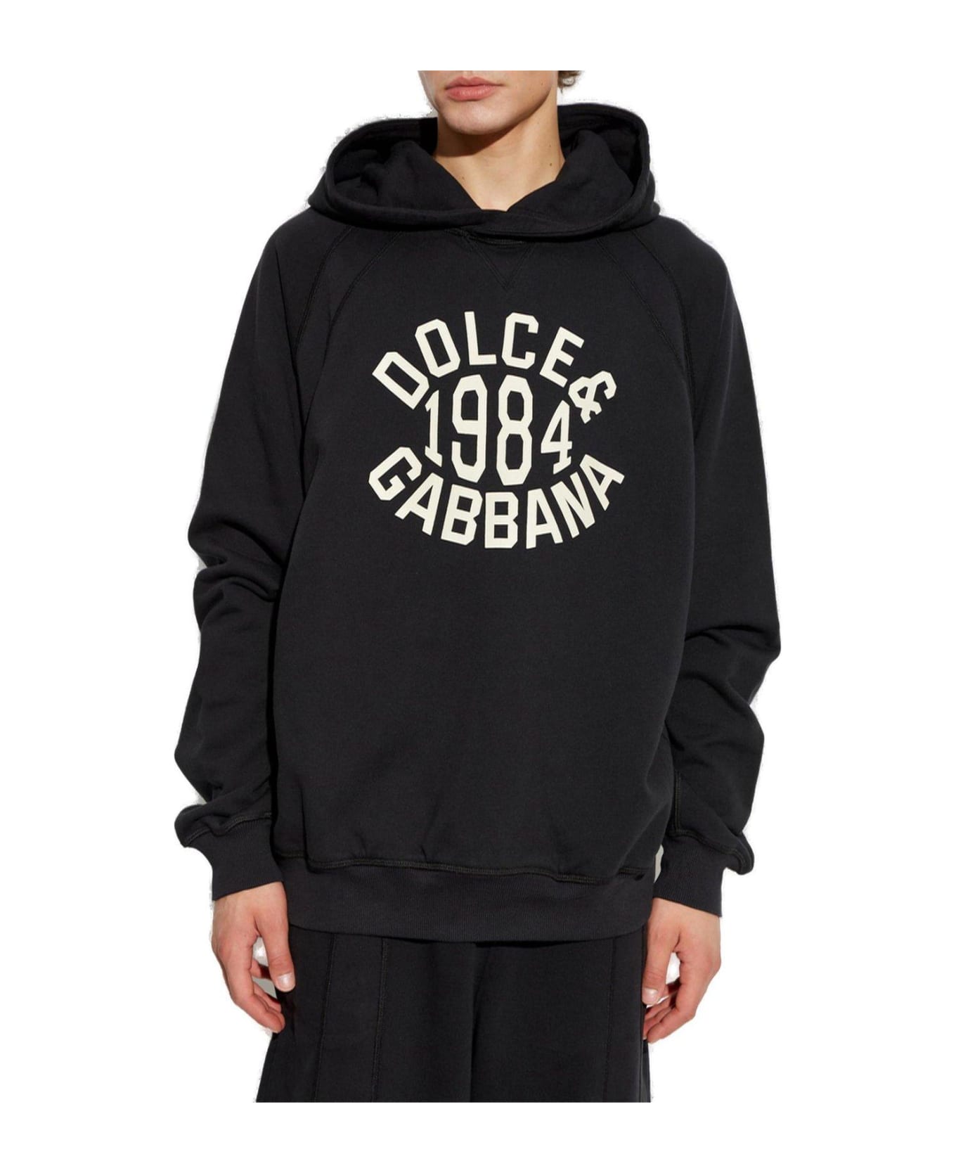 Dolce & Gabbana Logo Printed Hoodie - Black