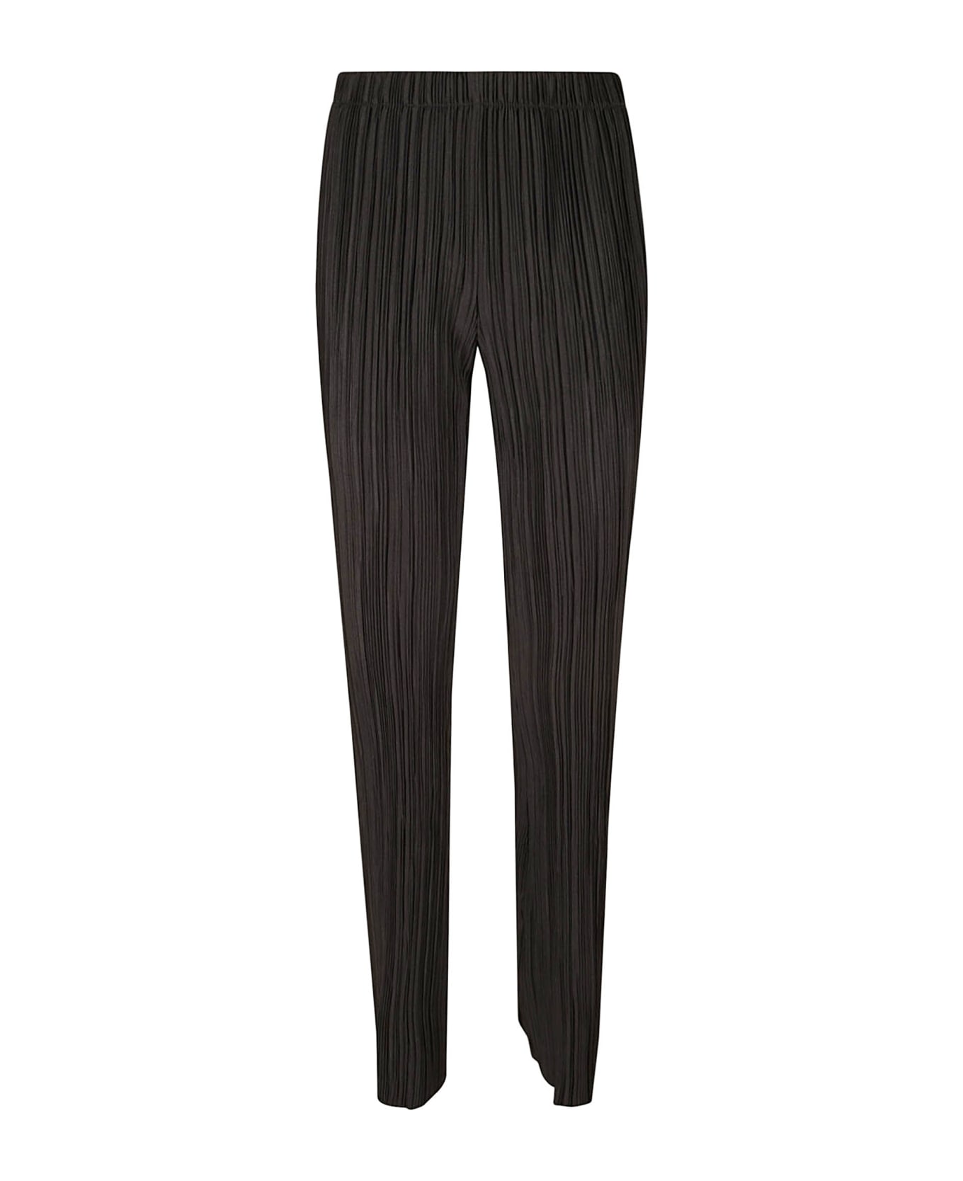 Anine Bing Slim Fit Pleated Trousers - Black