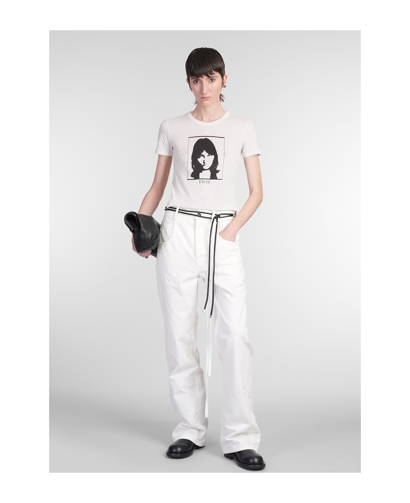 Ann Demeulemeester Claire Jeans In White Denim - white