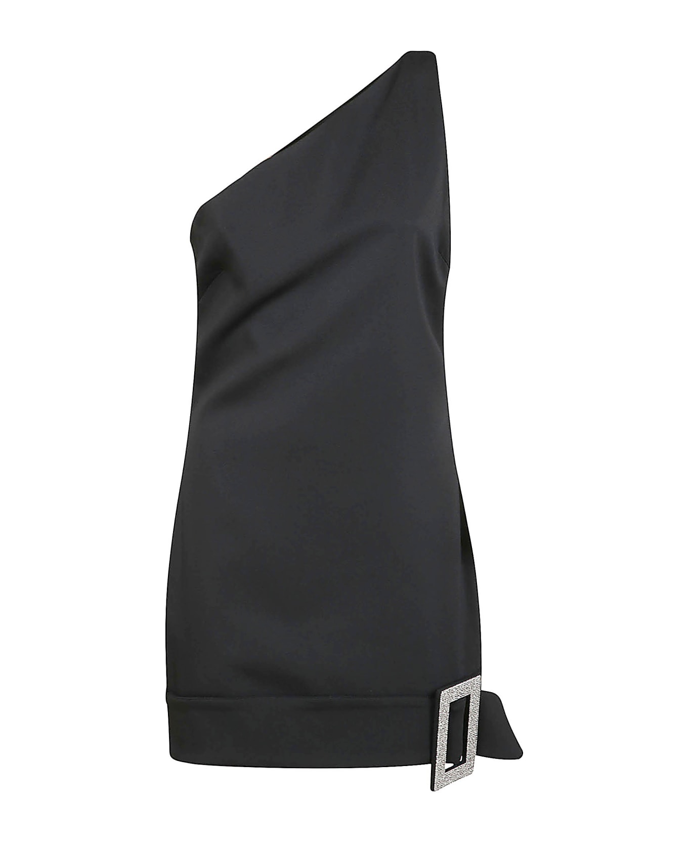 Giuseppe di Morabito Single-shoulder Sleeveless Embellished Short Dress - Black