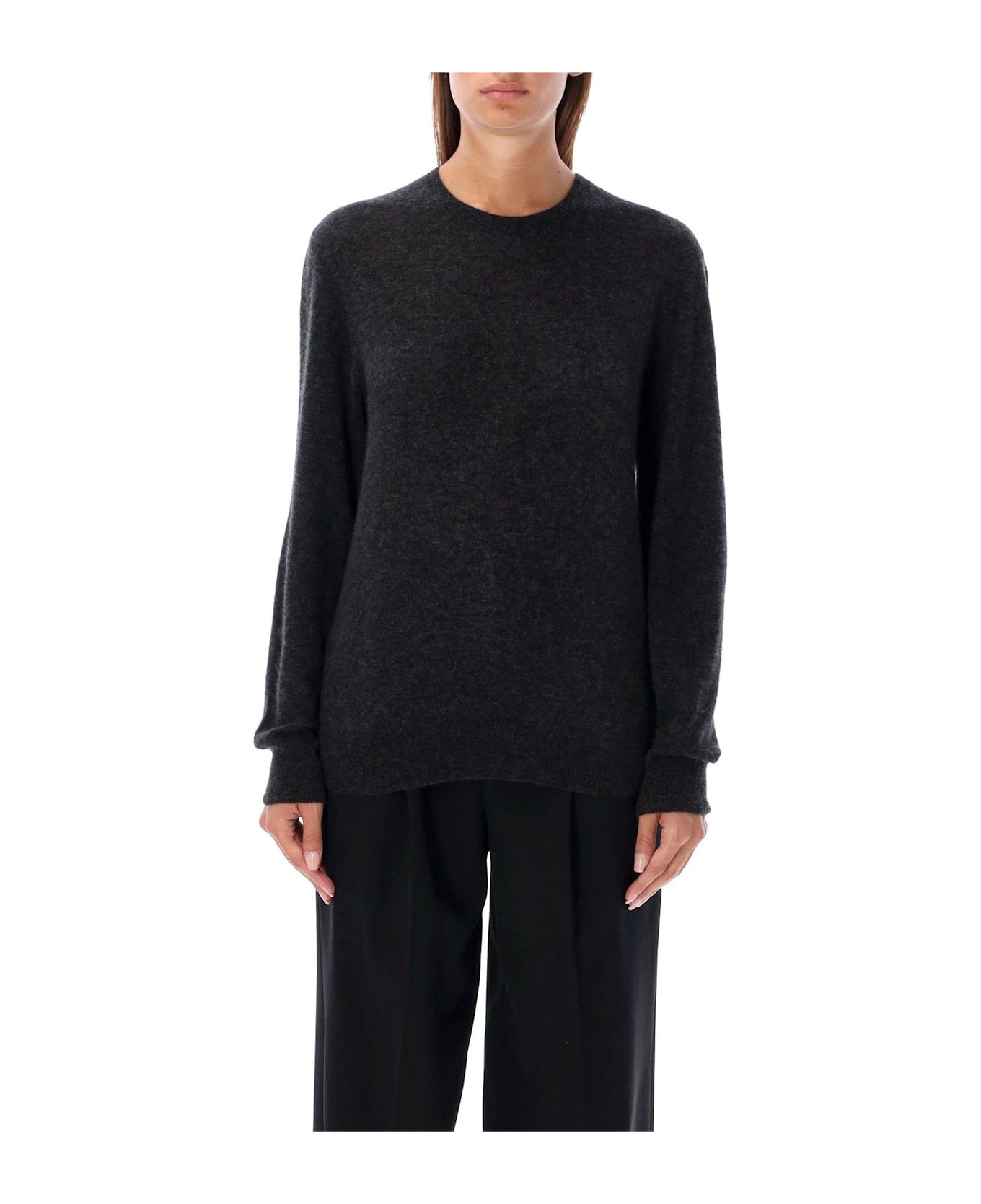 Saint Laurent Crewneck Long-sleeved Jumper - BLACK