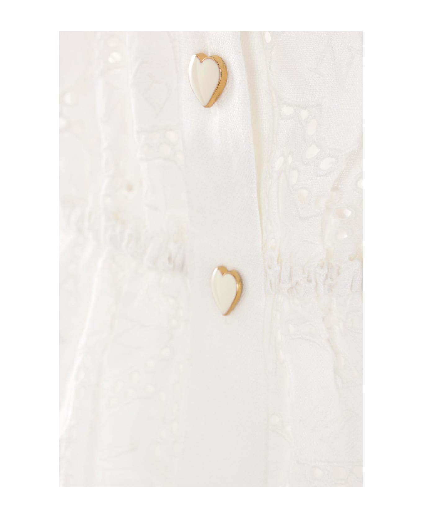 Zimmermann Crush Embroidred Playsuit - White