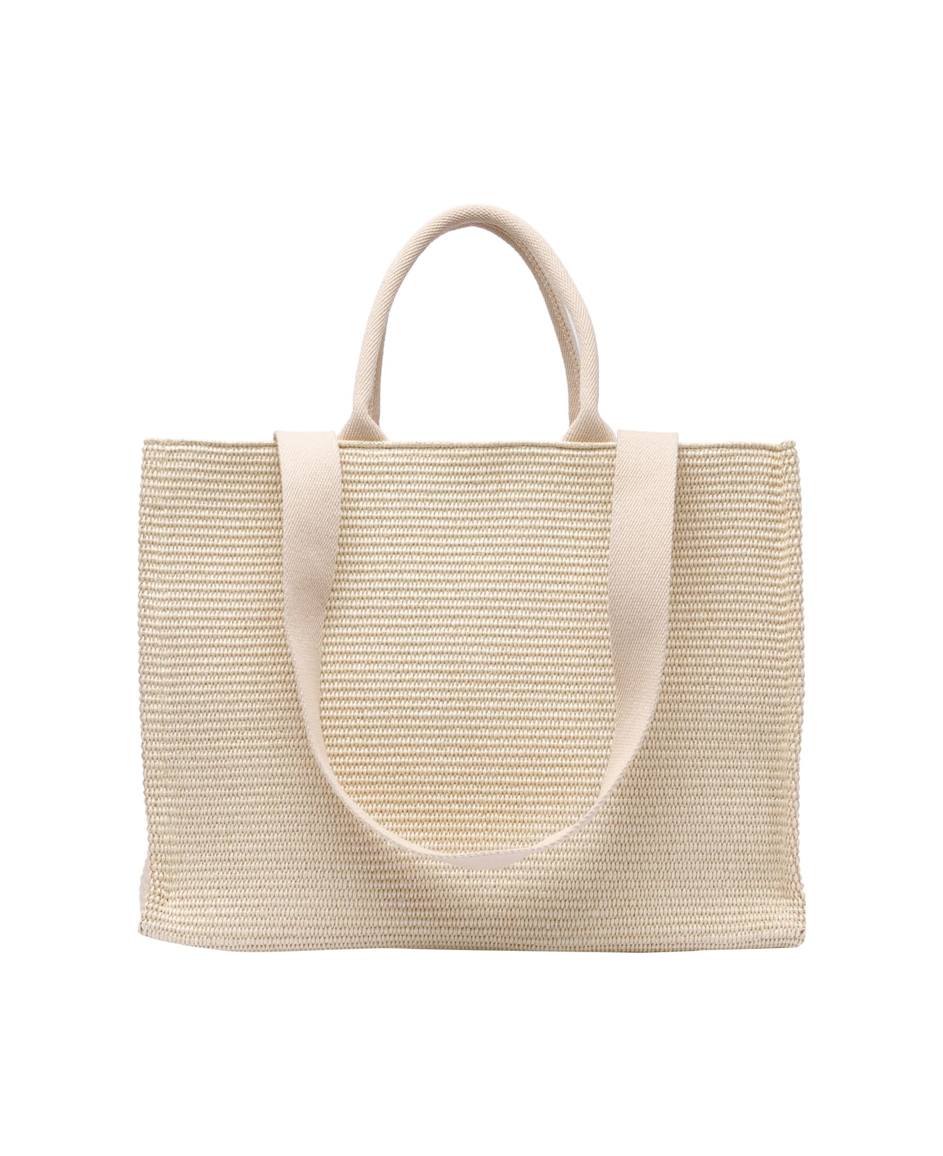 Marni Fabric Rafia Effect Shopping Bag - White