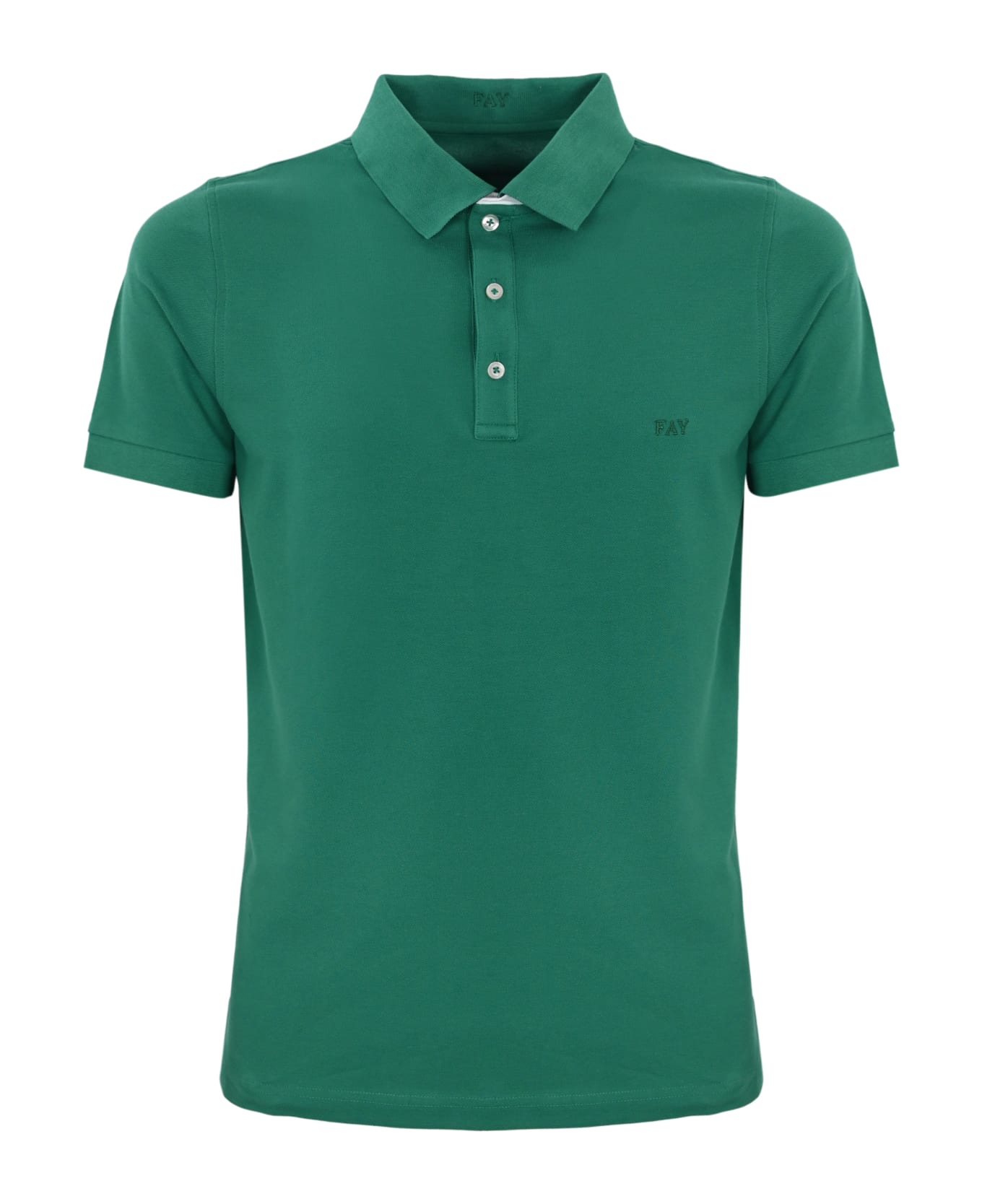 Fay Stretch Cotton Polo Shirt - Verde ポロシャツ