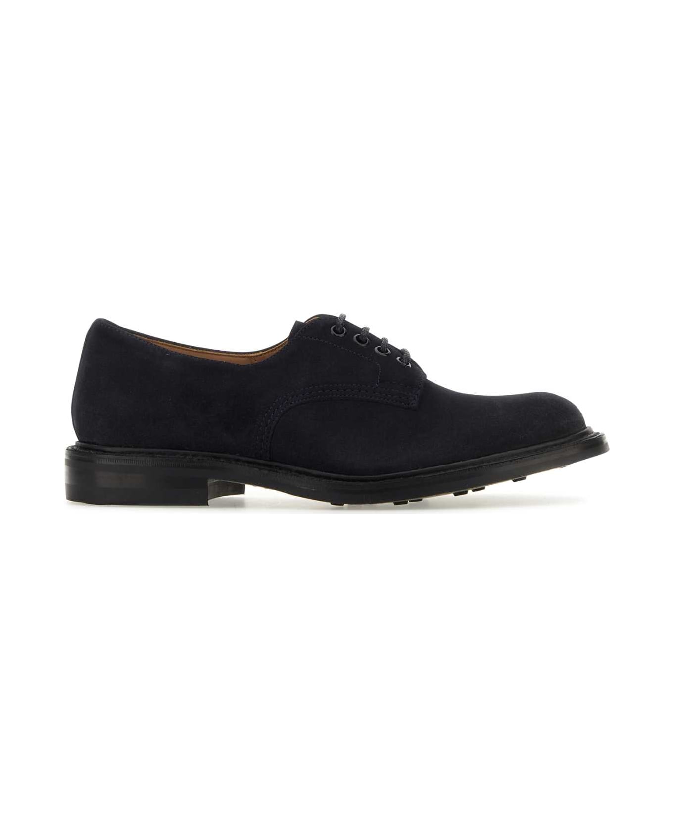 Tricker's Midnight Blue Suede Daniel Lace-up Shoes - NAVY