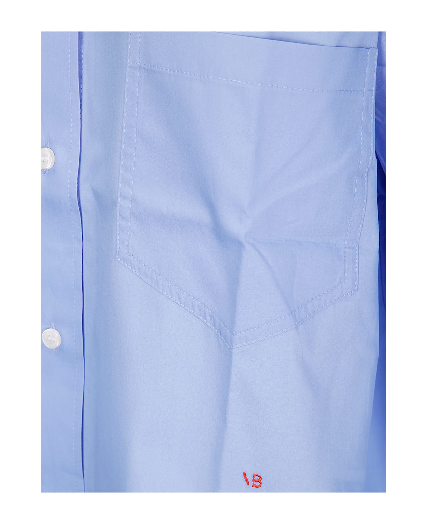 Victoria Beckham Cropped Long Sleeve Shirt - OXFORD BLUE