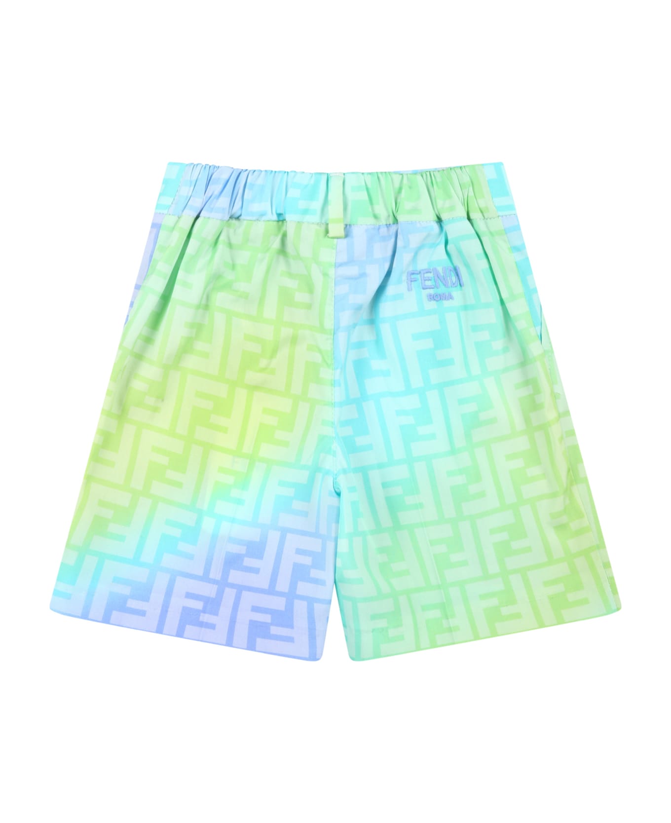 Fendi Multicolor Shorts For Baby Boy With Ff - Multicolor