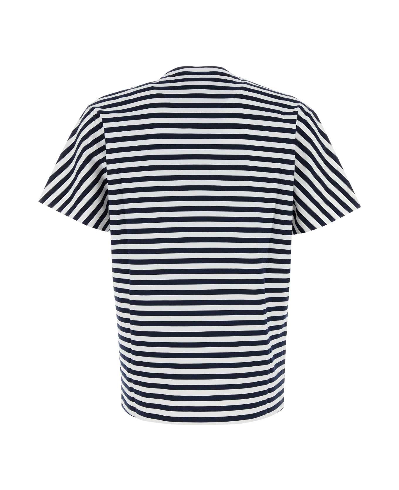 Gucci Printed Cotton T-shirt - BLUE/WHITE