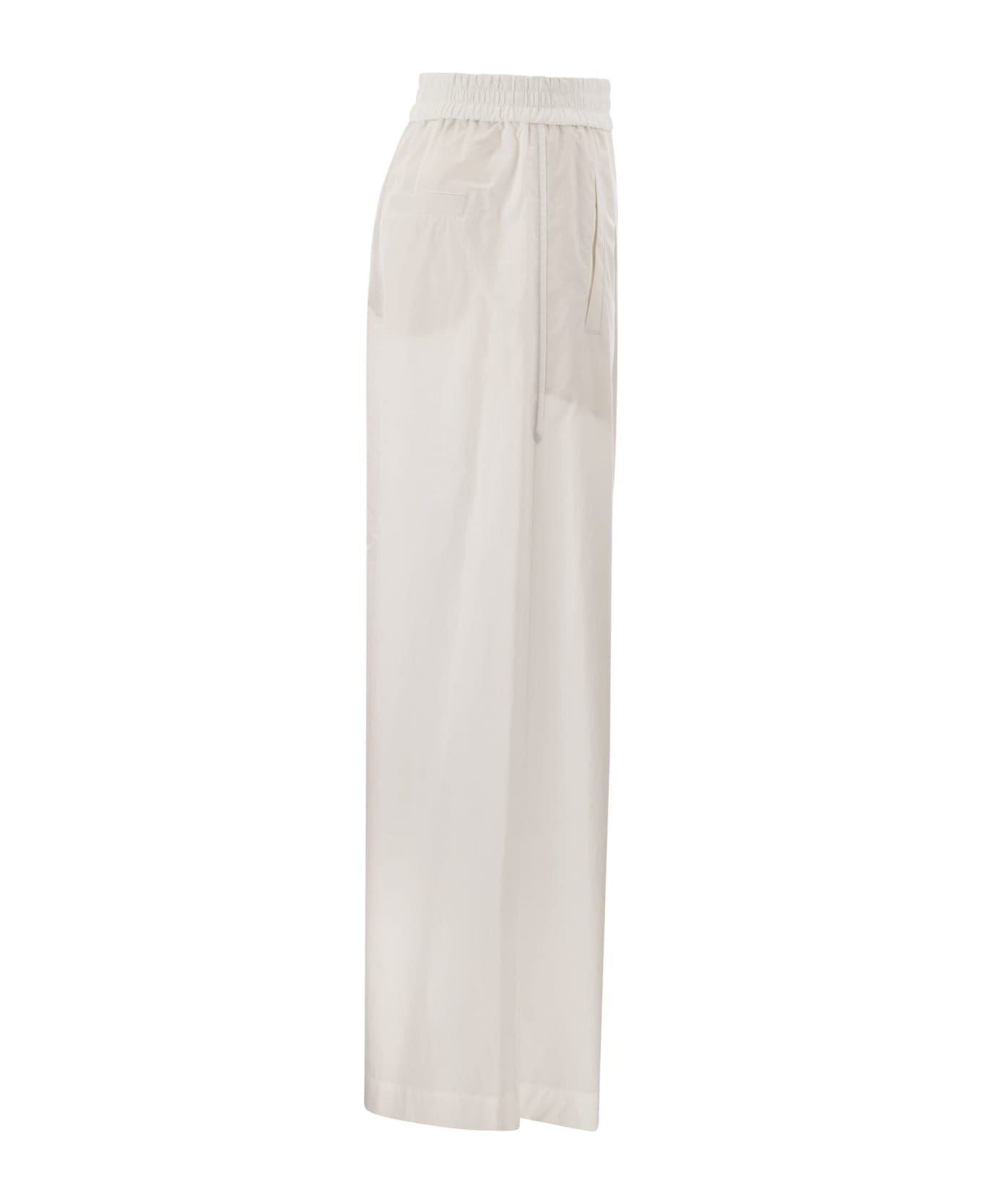 Brunello Cucinelli Relaxed Light Cotton Trousers - White