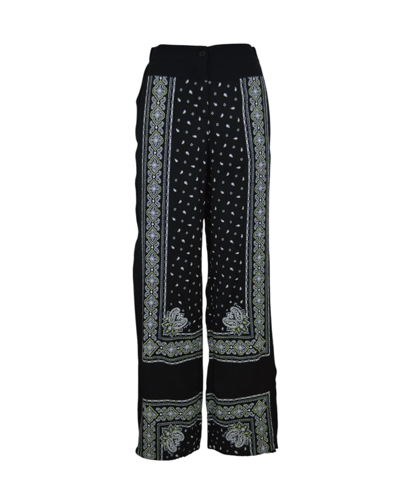 Pinko Wide Bandana Pattern Pants - Black