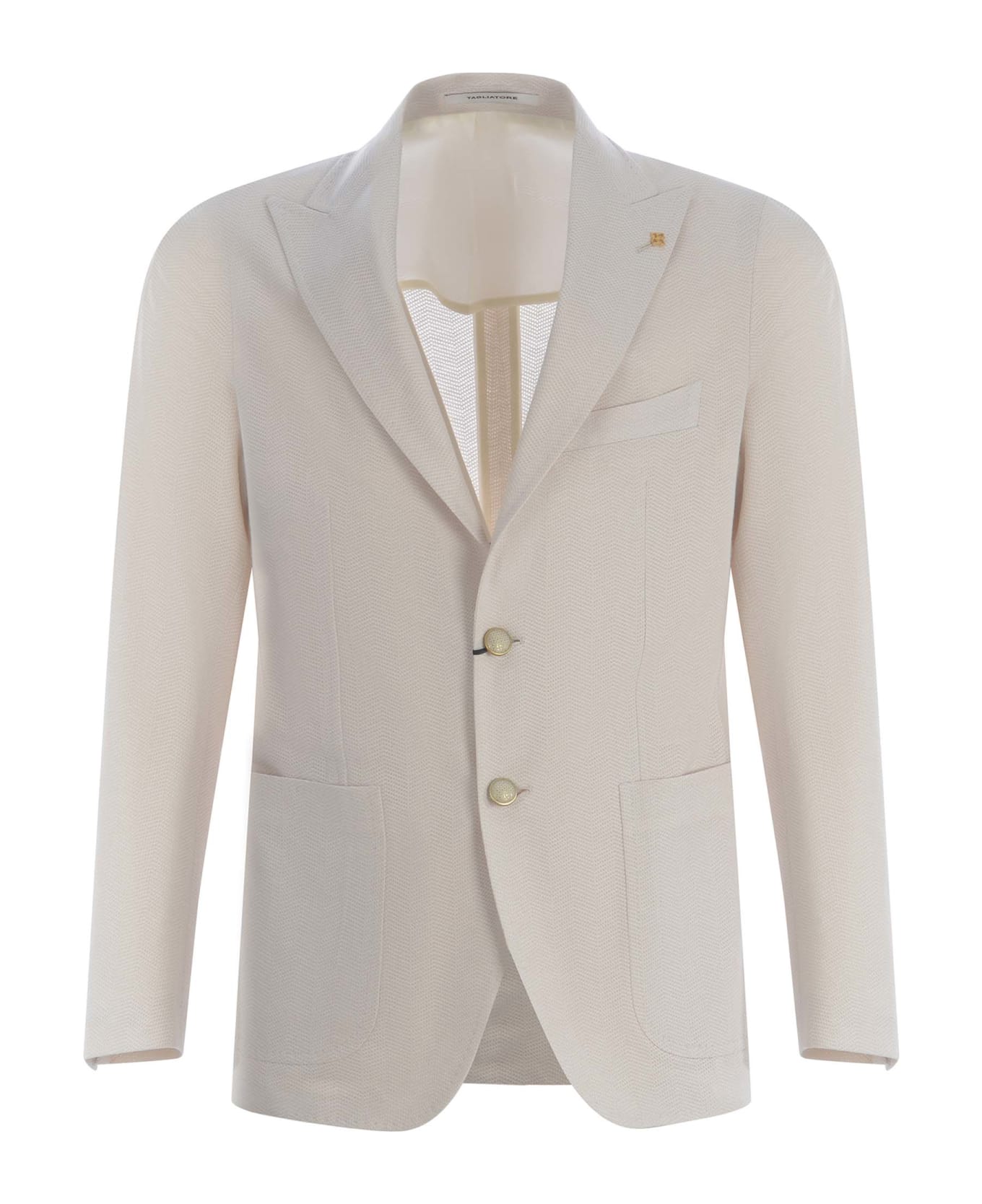 Tagliatore Single-breasted Jacket Tagliatore Made Of Cotton - Crema
