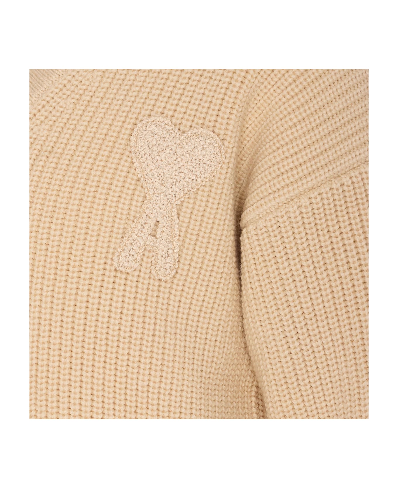 Ami Alexandre Mattiussi Ami Paris Ribbed Sweater - Beige