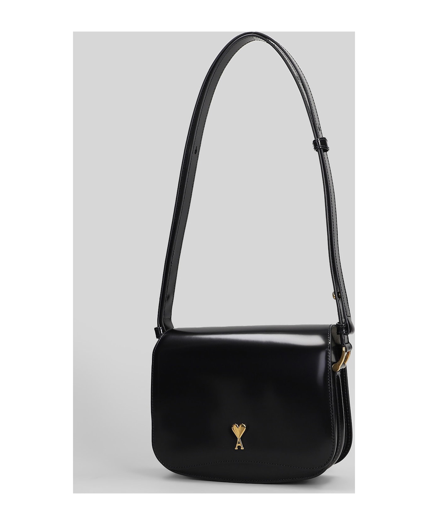 Ami Alexandre Mattiussi Paris Bag Shoulder Bag In Black Leather - black