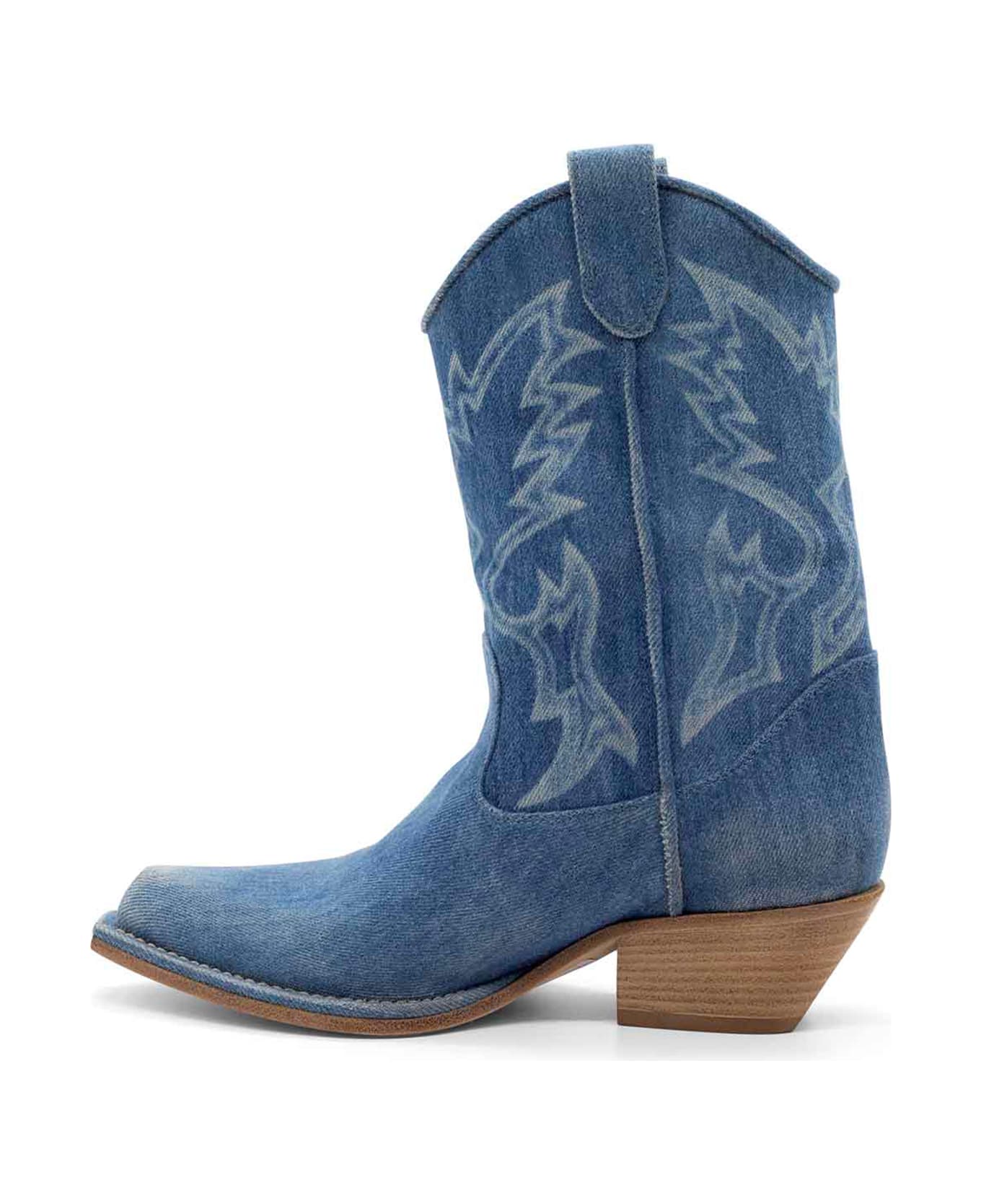 Vic Matié Western Style Denim Texan Boot - SEA-BLUE