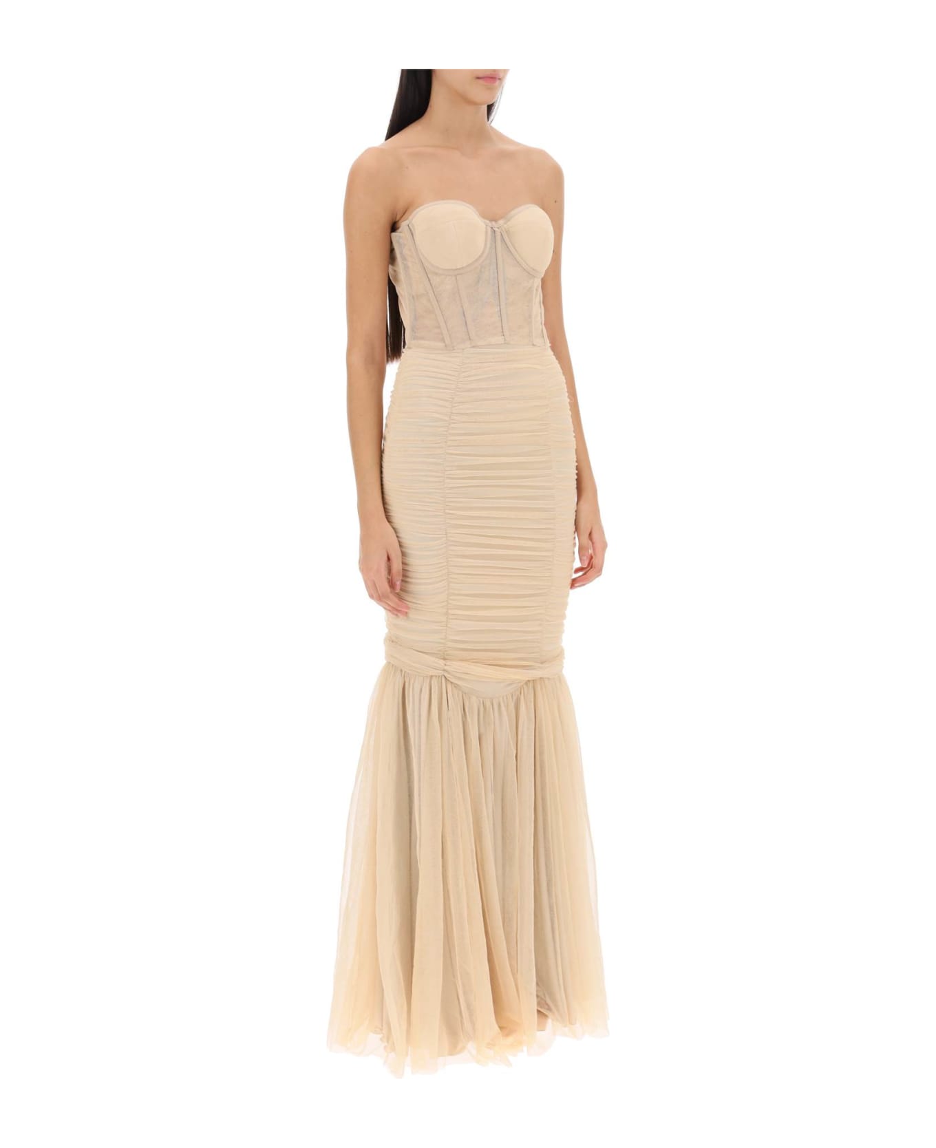 19:13 Dresscode Long Mermaid Dress - NUDE (Beige)