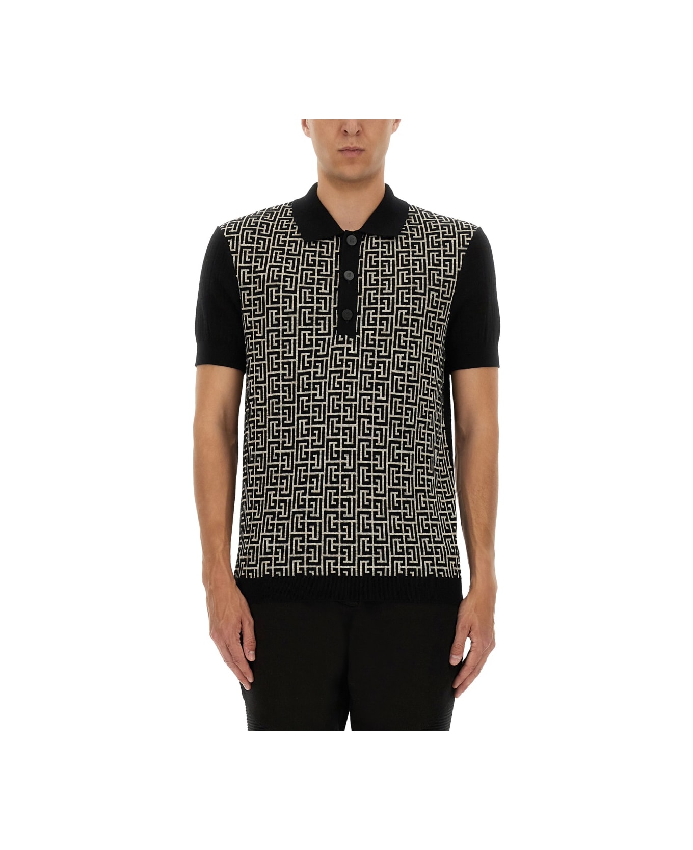 Balmain Monogram Polo - MULTICOLOUR