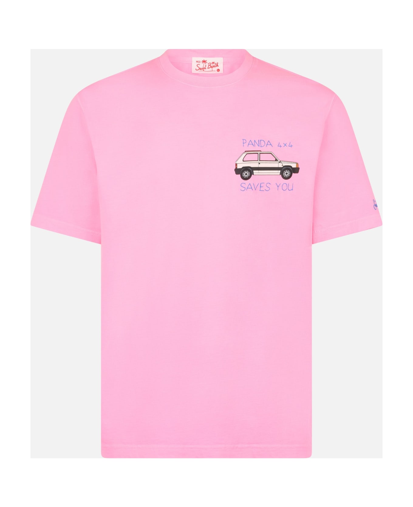 MC2 Saint Barth Cotton T-shirt With Panda Print And Embroidery | Fiat Panda Special Edition - PINK