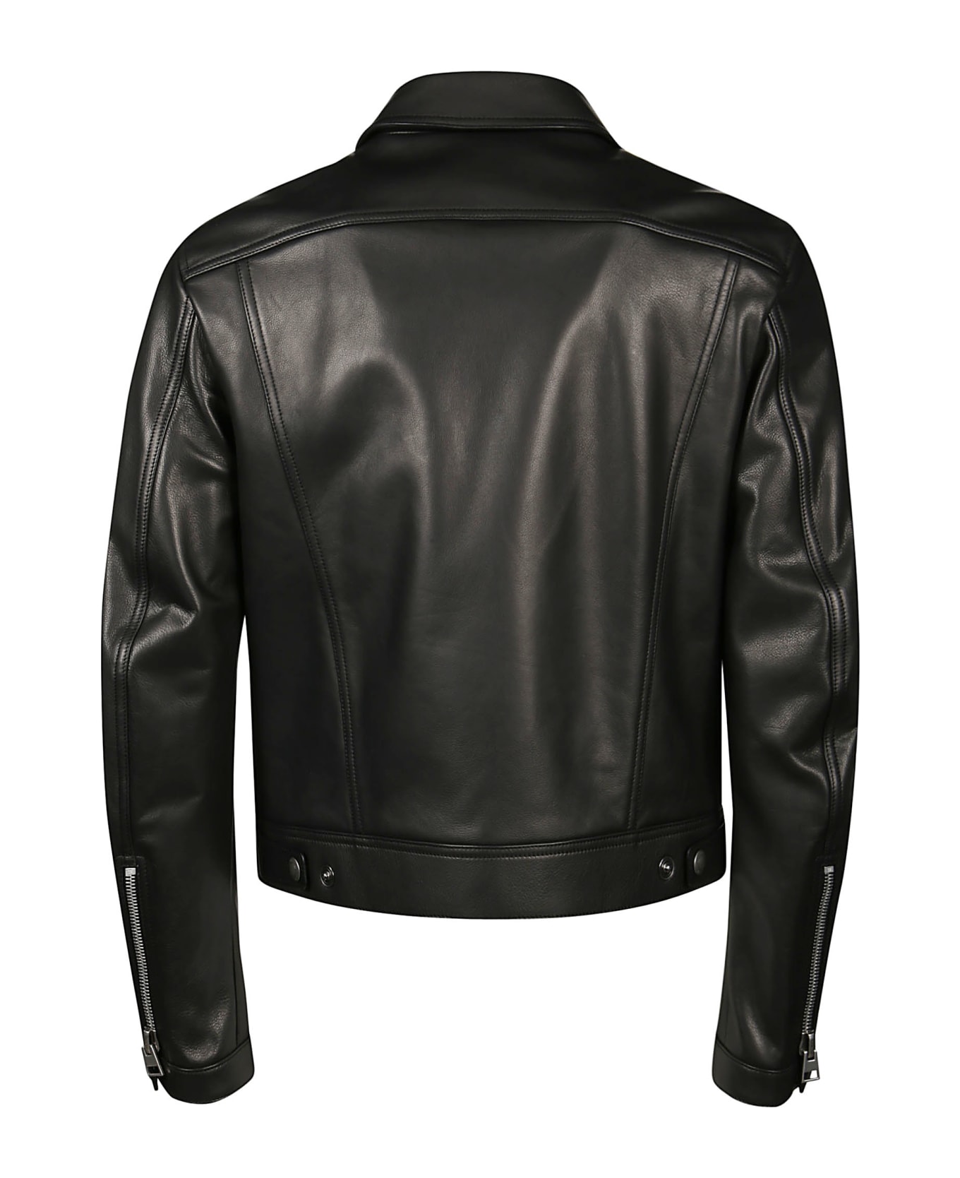 Tom Ford Icon Leather Zip Jacket - Black