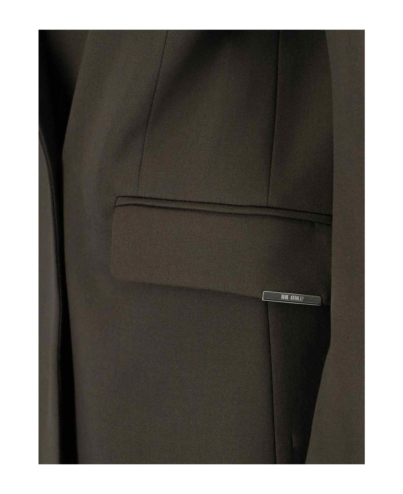 The Attico Single-breasted Virgin Wool Blazer - Brown