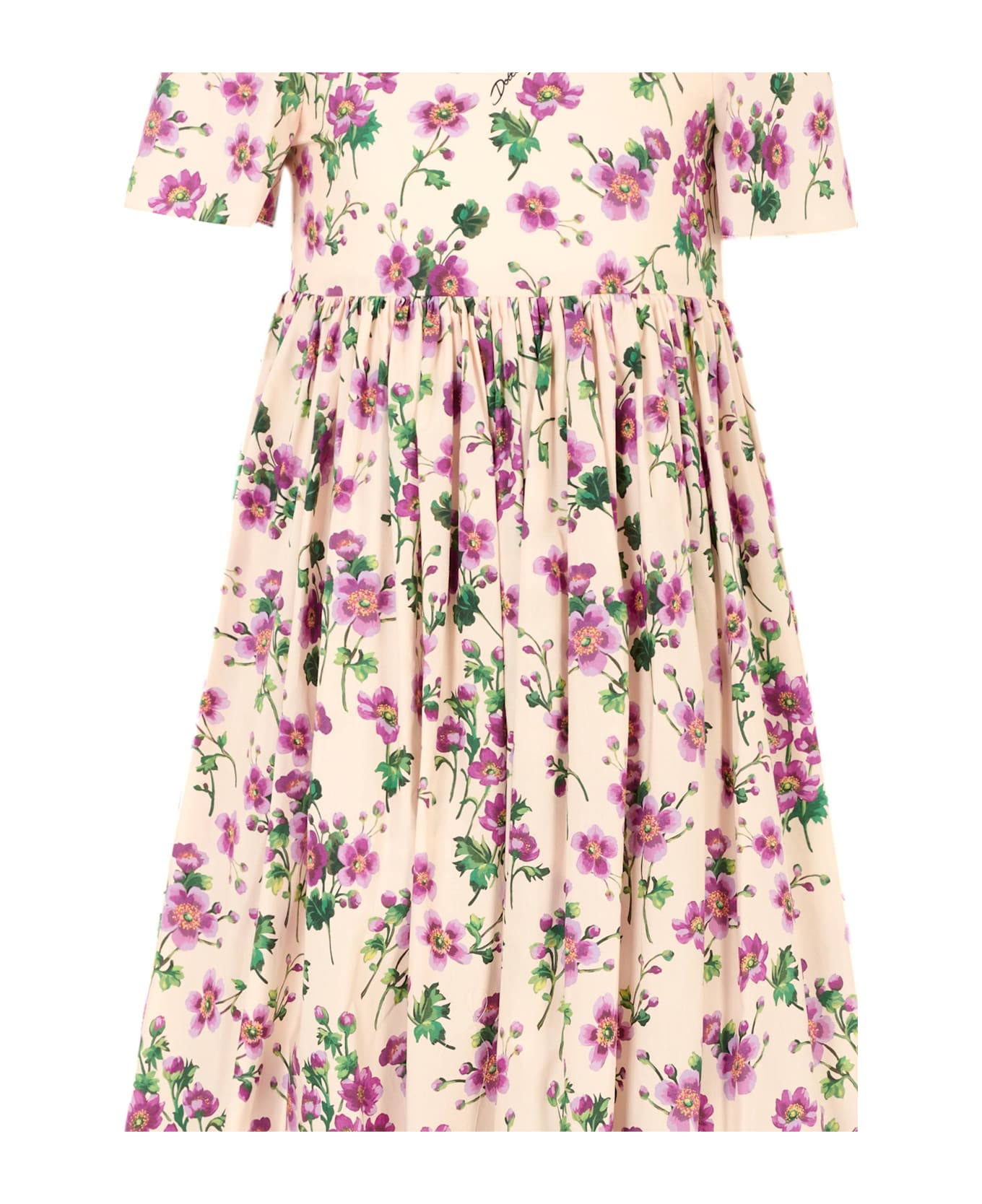 Dolce 
Gabbana Pink Dress For Girl With Flowers - Pink