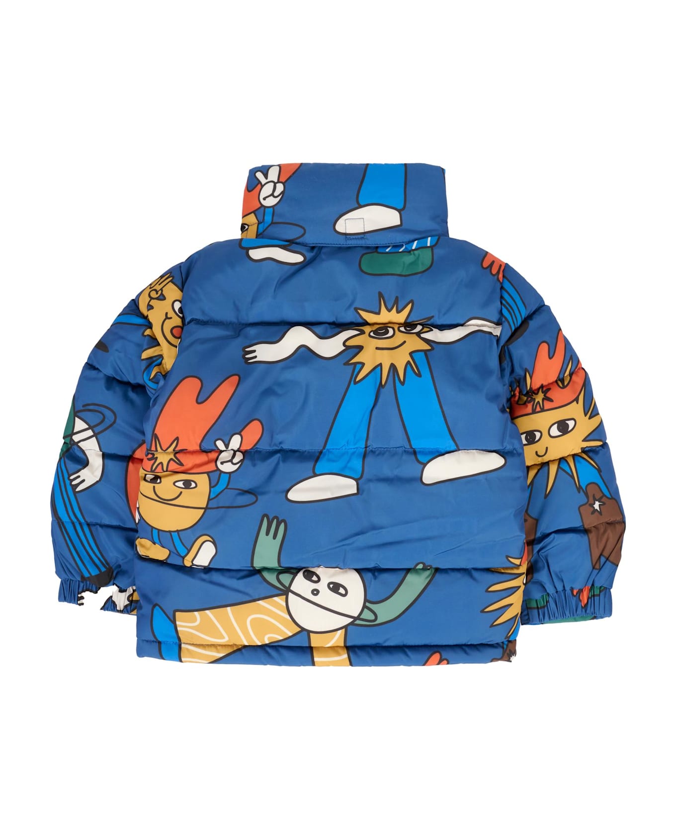 Stella McCartney Kids Blue Down Jacket For Boy With Logo - Ivory
