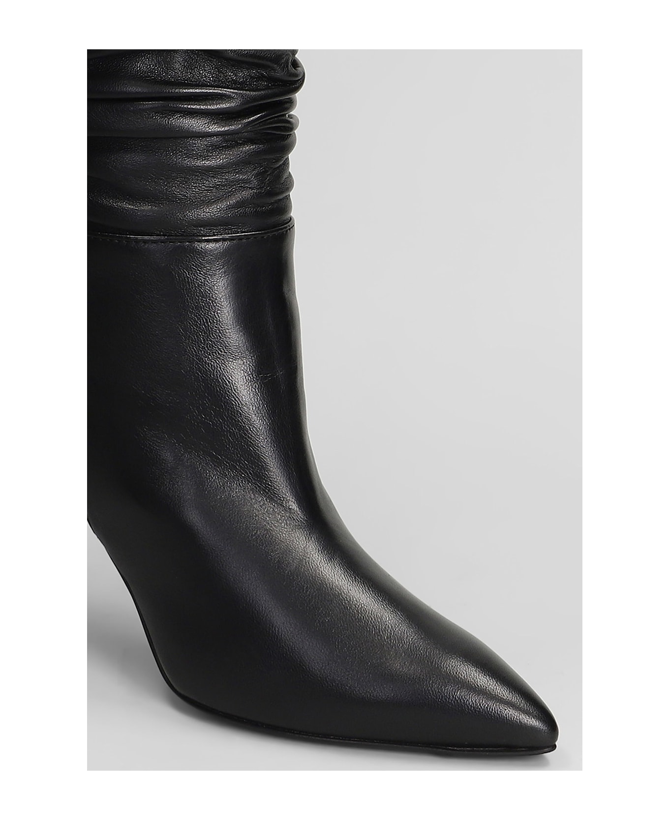 Via Roma 15 High Heels Boots In Black Leather - black