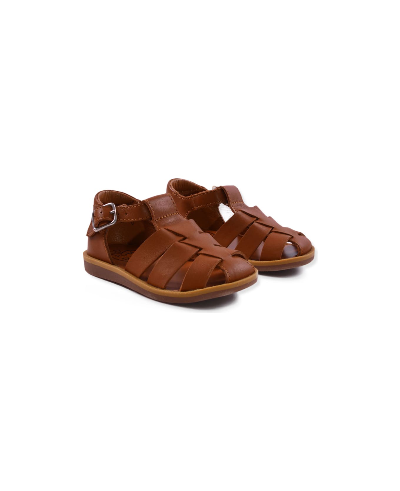 Pom d'Api Open Sandals In Smooth Leather - Brown