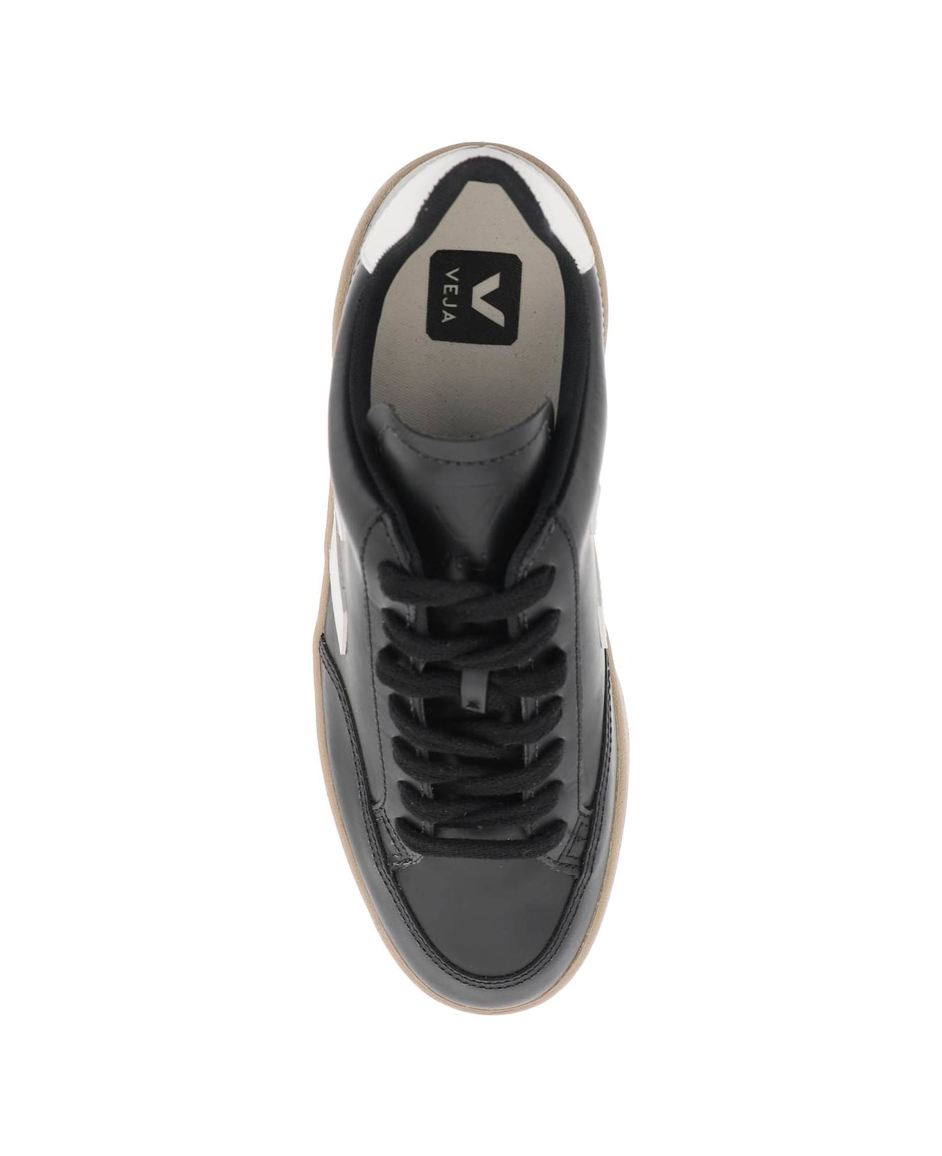 Veja Leather V-12 Sneakers - BLACK WHITE DUNE (Black) スニーカー