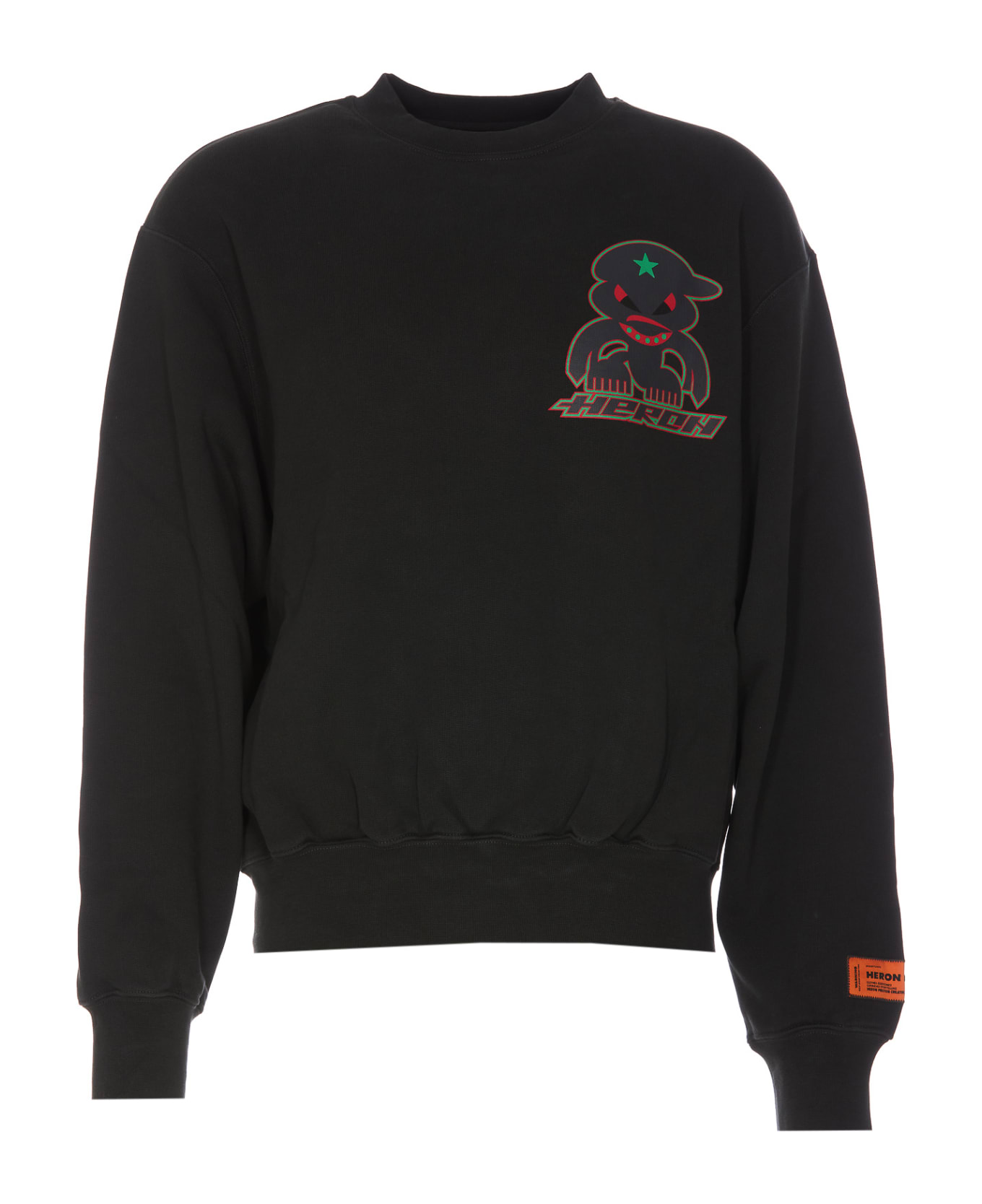 HERON PRESTON Monster Printed Crewneck Sweatshirt - GREY