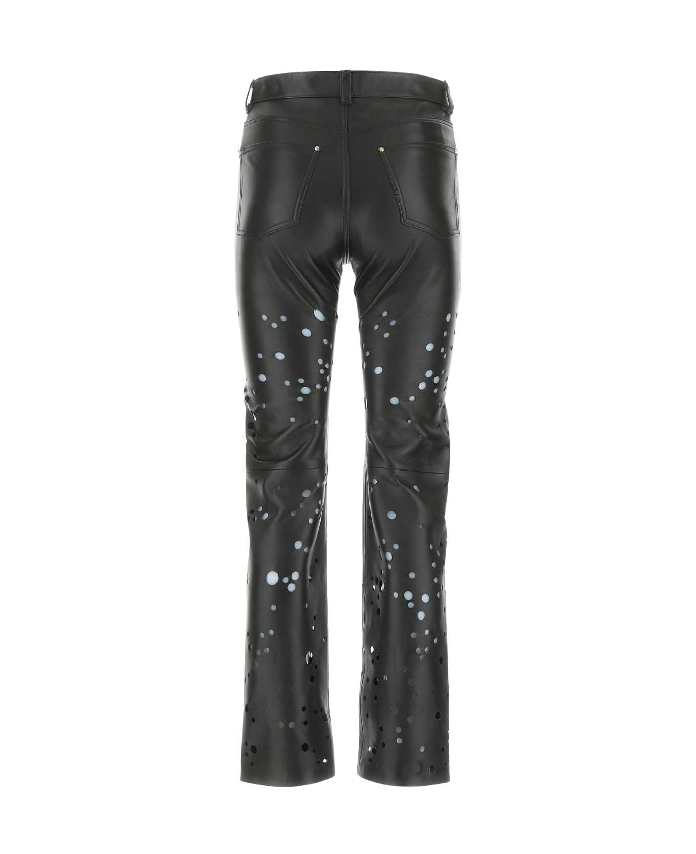 Durazzi Milano Black Leather Pant - BLACK