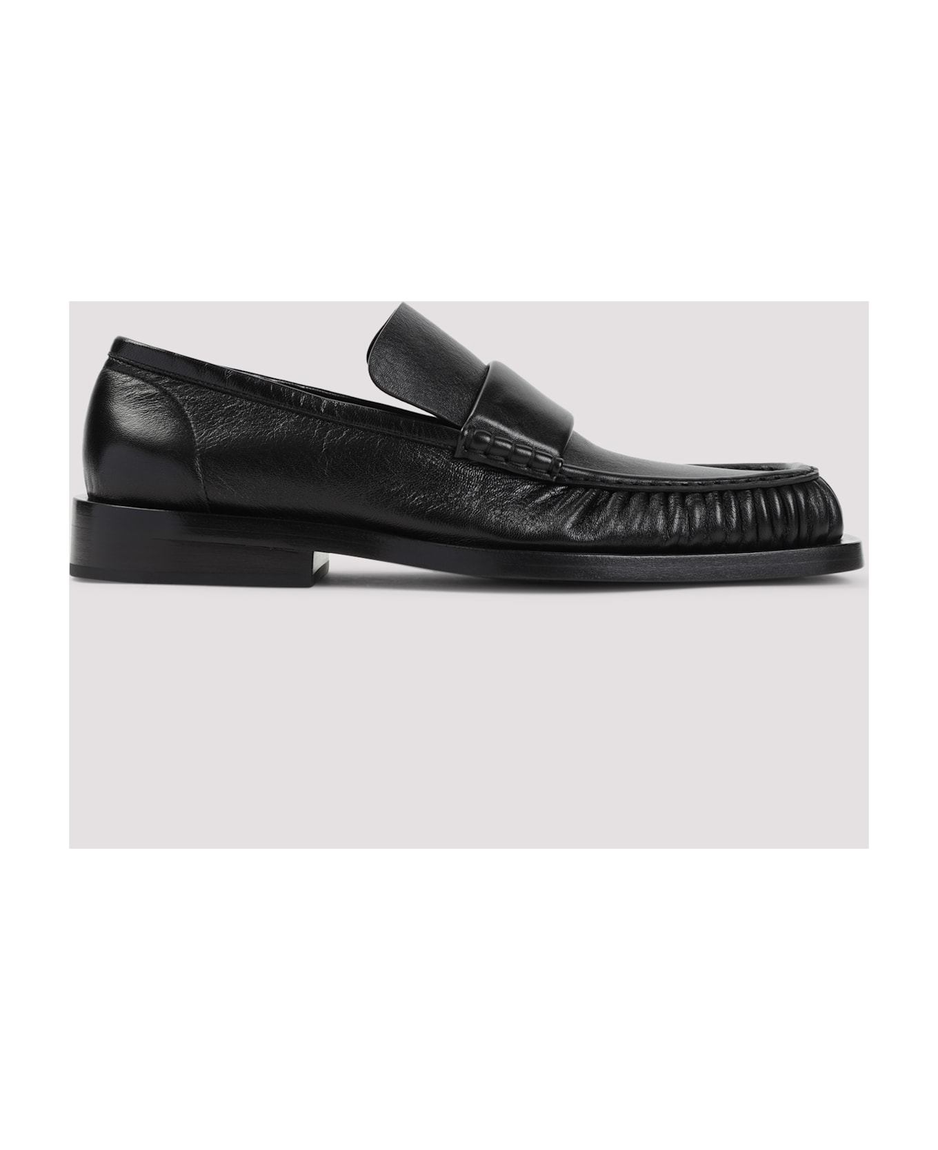 Jil Sander Black Leather Loafers - BLACK