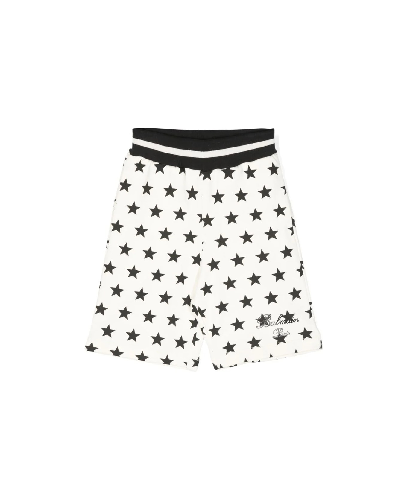 Balmain Shorts With Print - Cream ボトムス