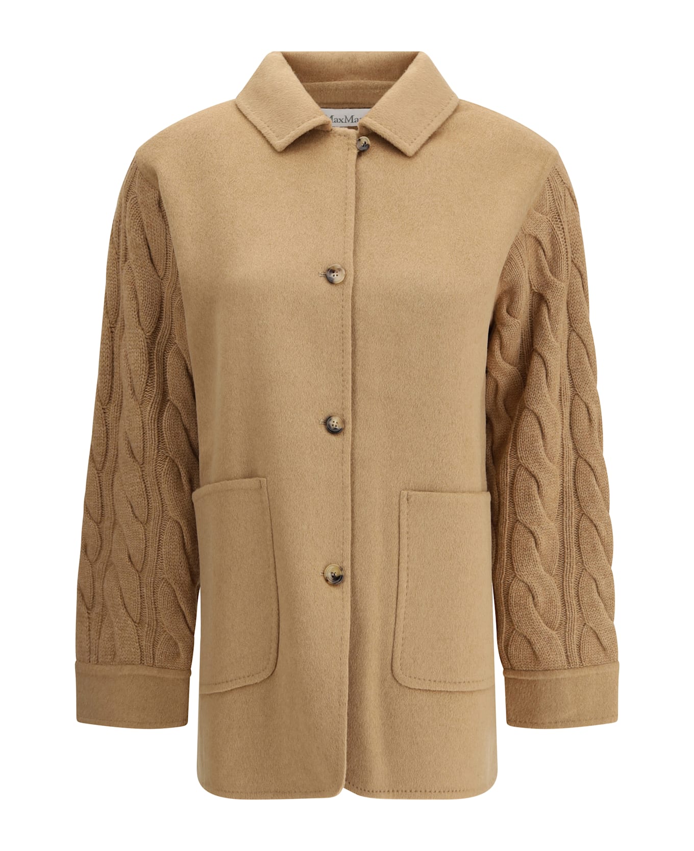 Max Mara Double-breasted Jacket With Contrasted Sleeves