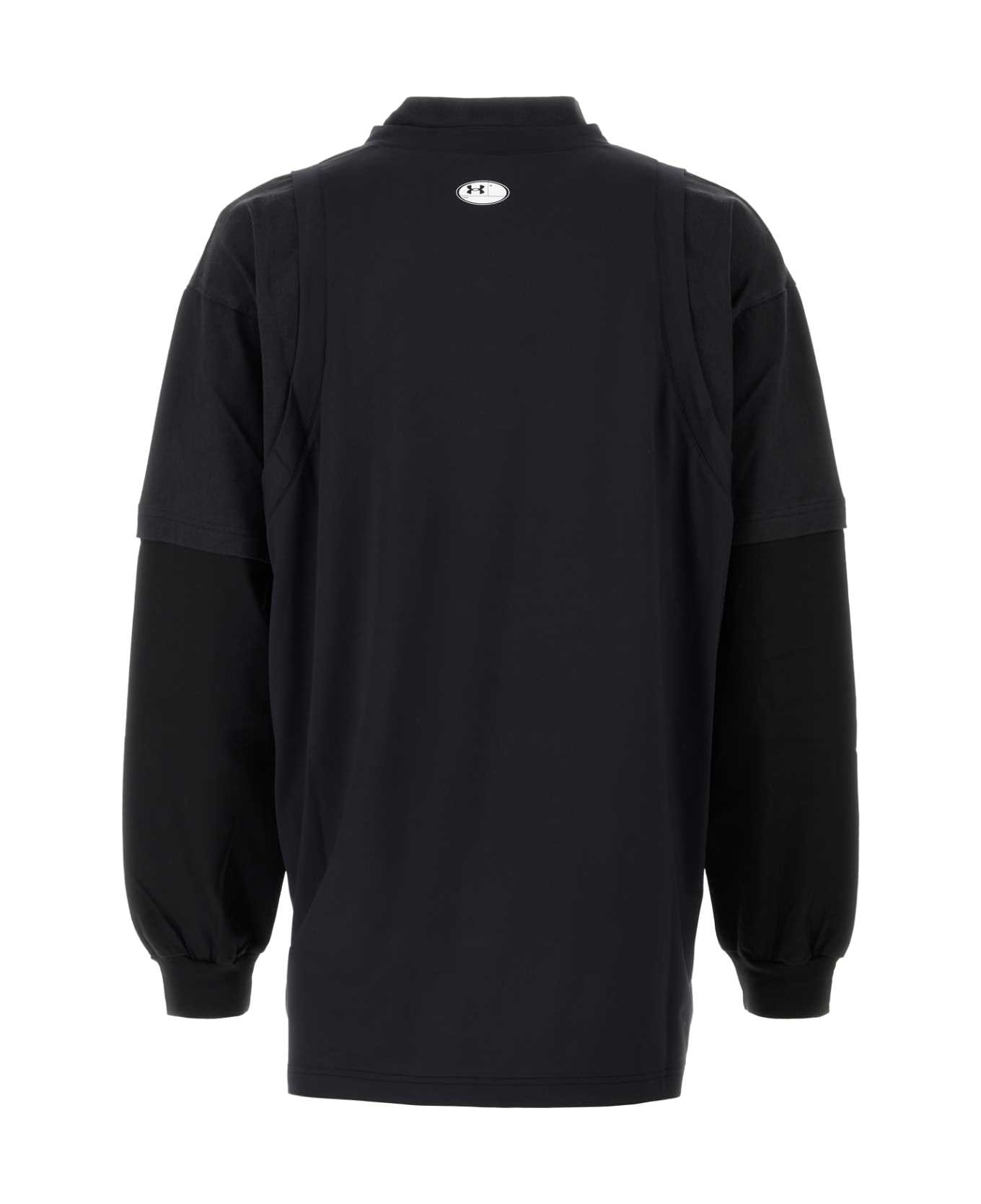 Balenciaga Black Polyester And Cotton Balenciaga X Under Armour Layered Oversize T-shirt - Black