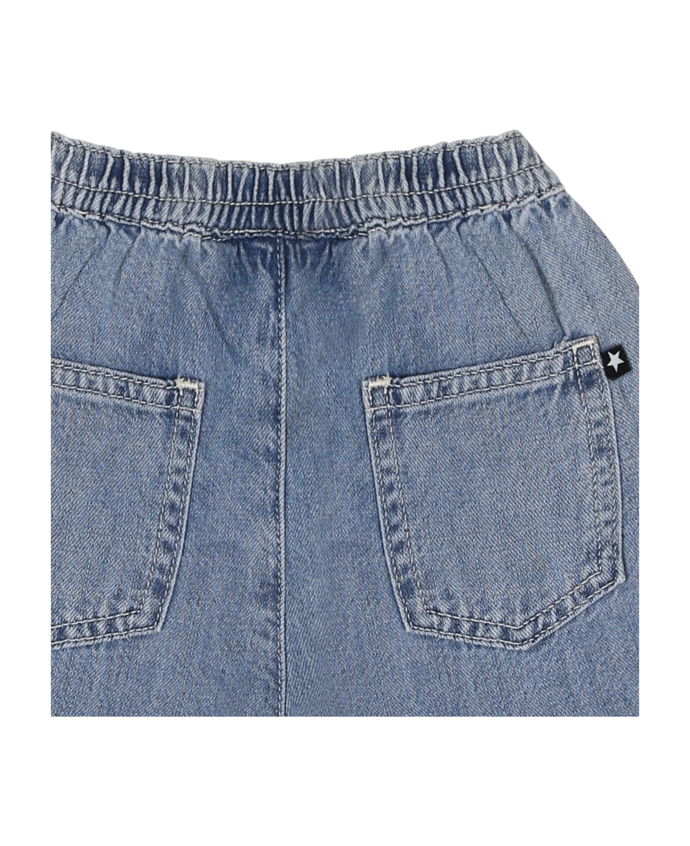 Molo Blue Jeans For Baby Boy With Smiley Face - Denim ボトムス