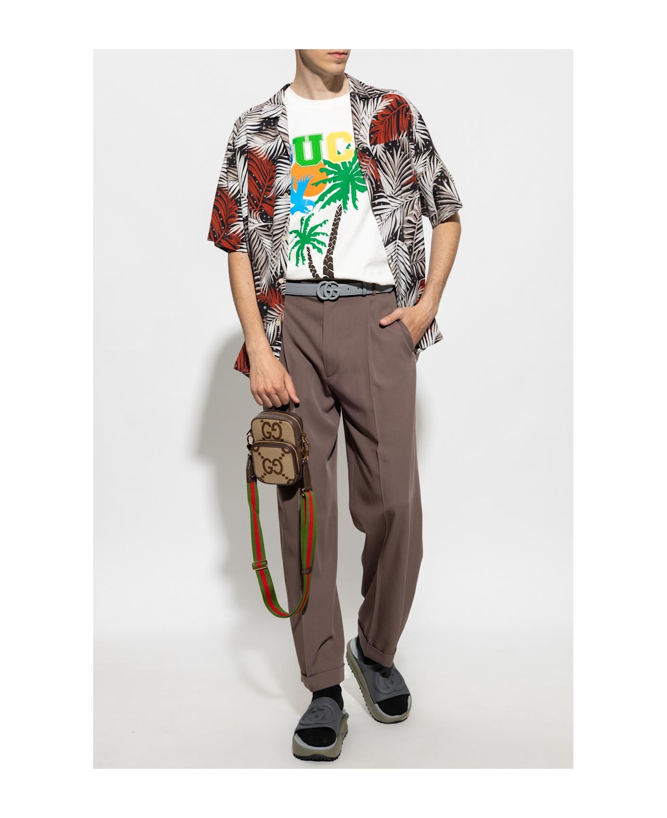 Gucci Wool Pleat-front Trousers - BROWN