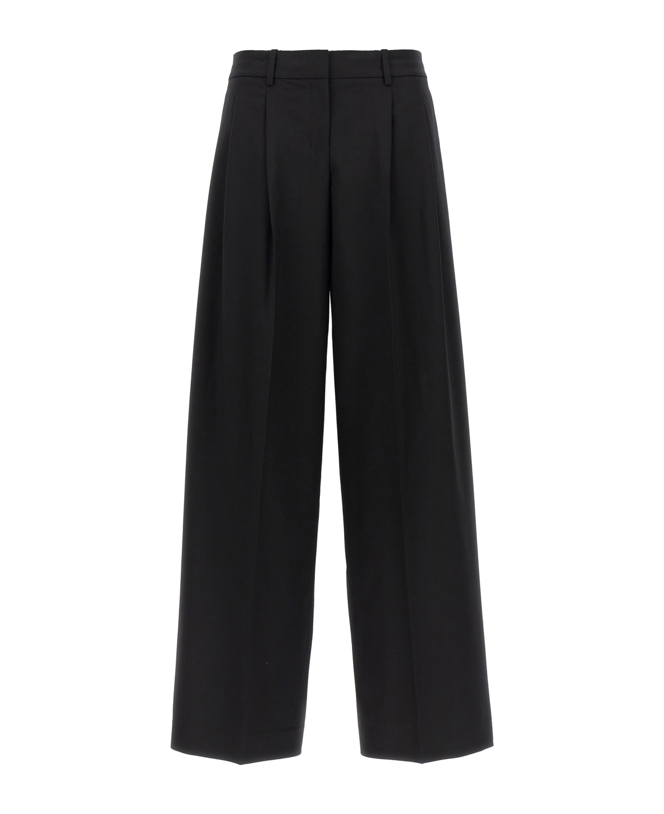 Theory 'low Rise Pleated' Pants - Black ボトムス