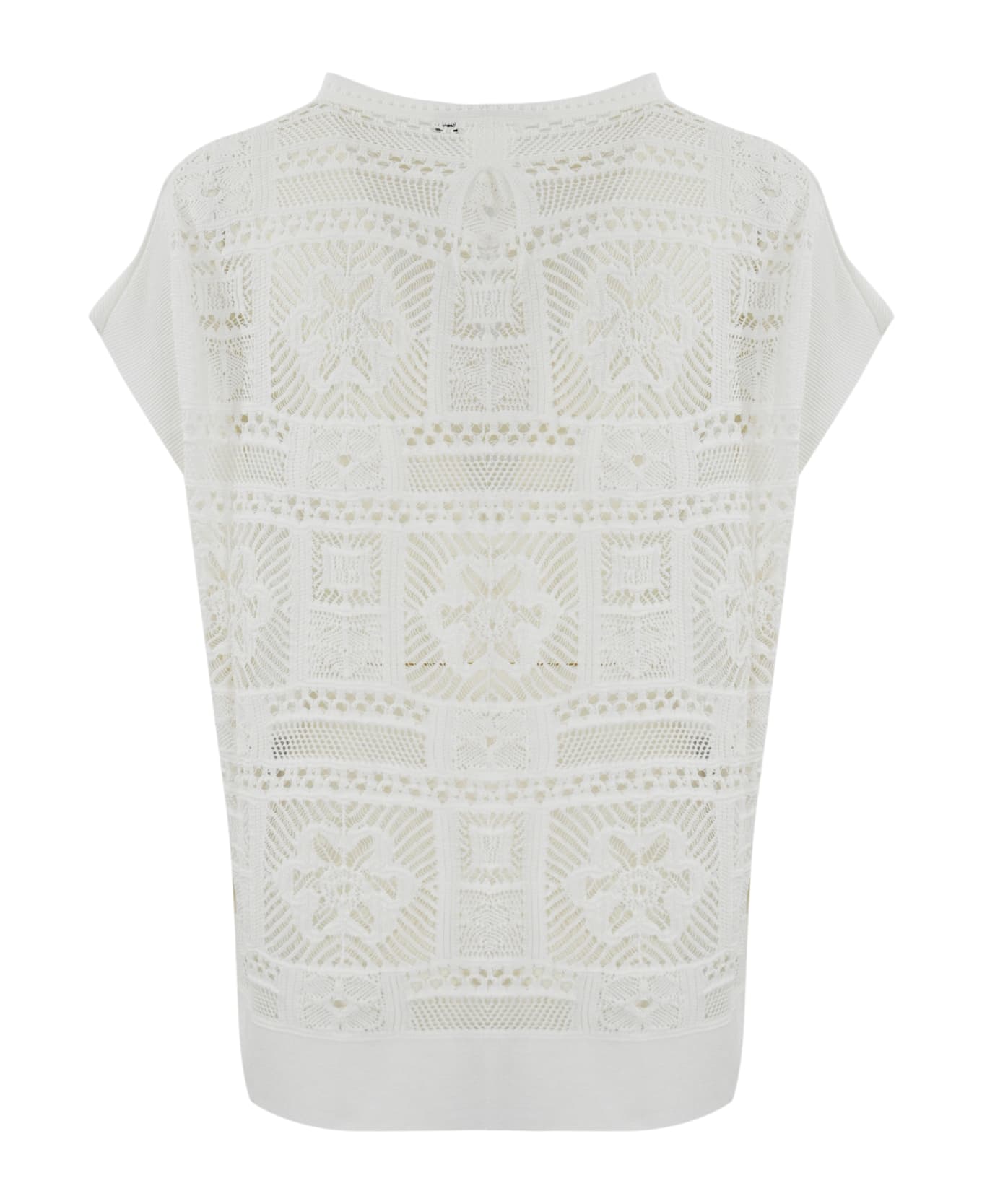 D.Exterior Cotton Patchwork Tunic - Bianco