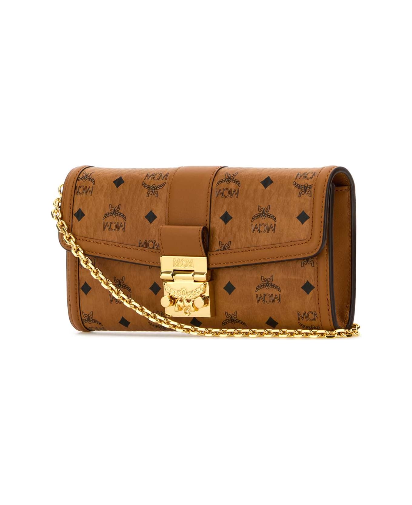 MCM Printed Canvas Wallet - COGNAC