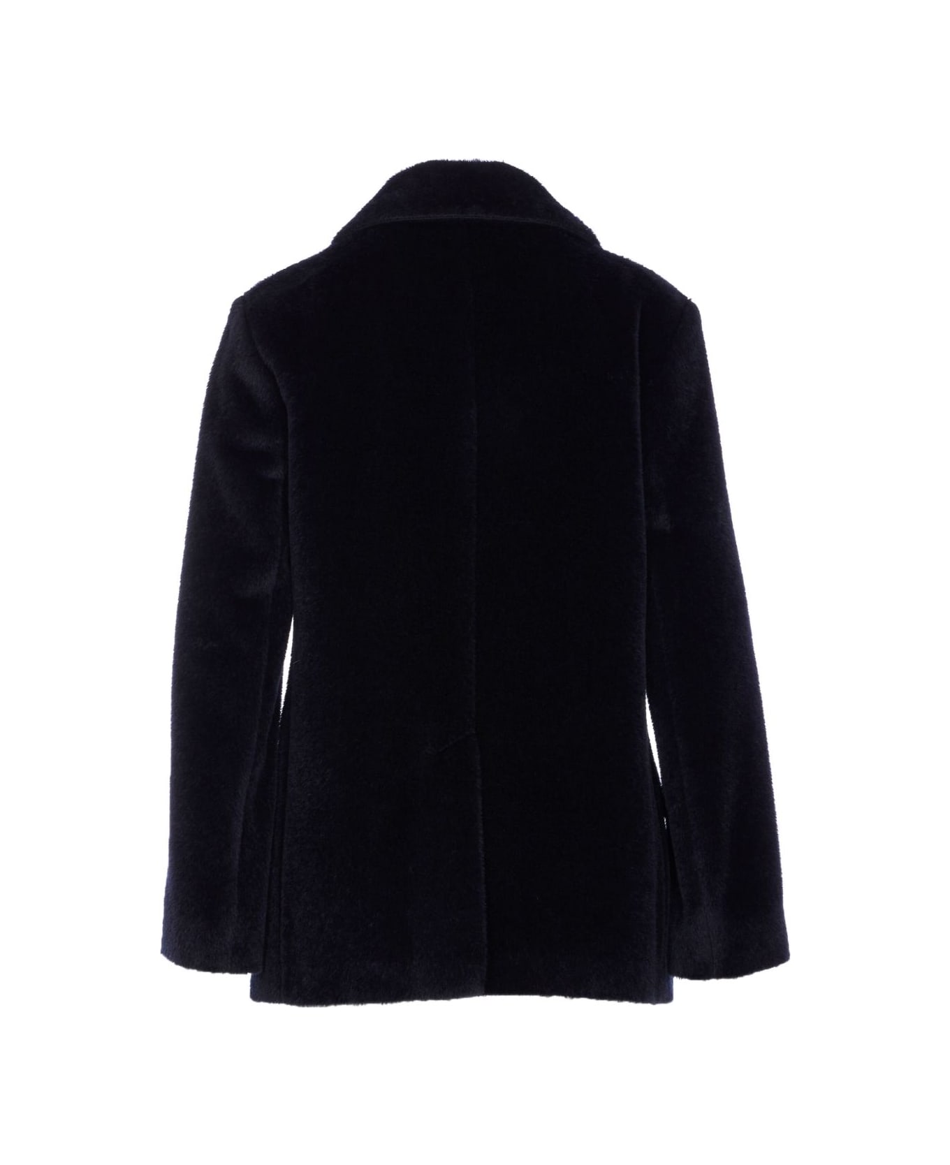 
S Max Mara Double-breasted Faux Fur Jacket - Blue