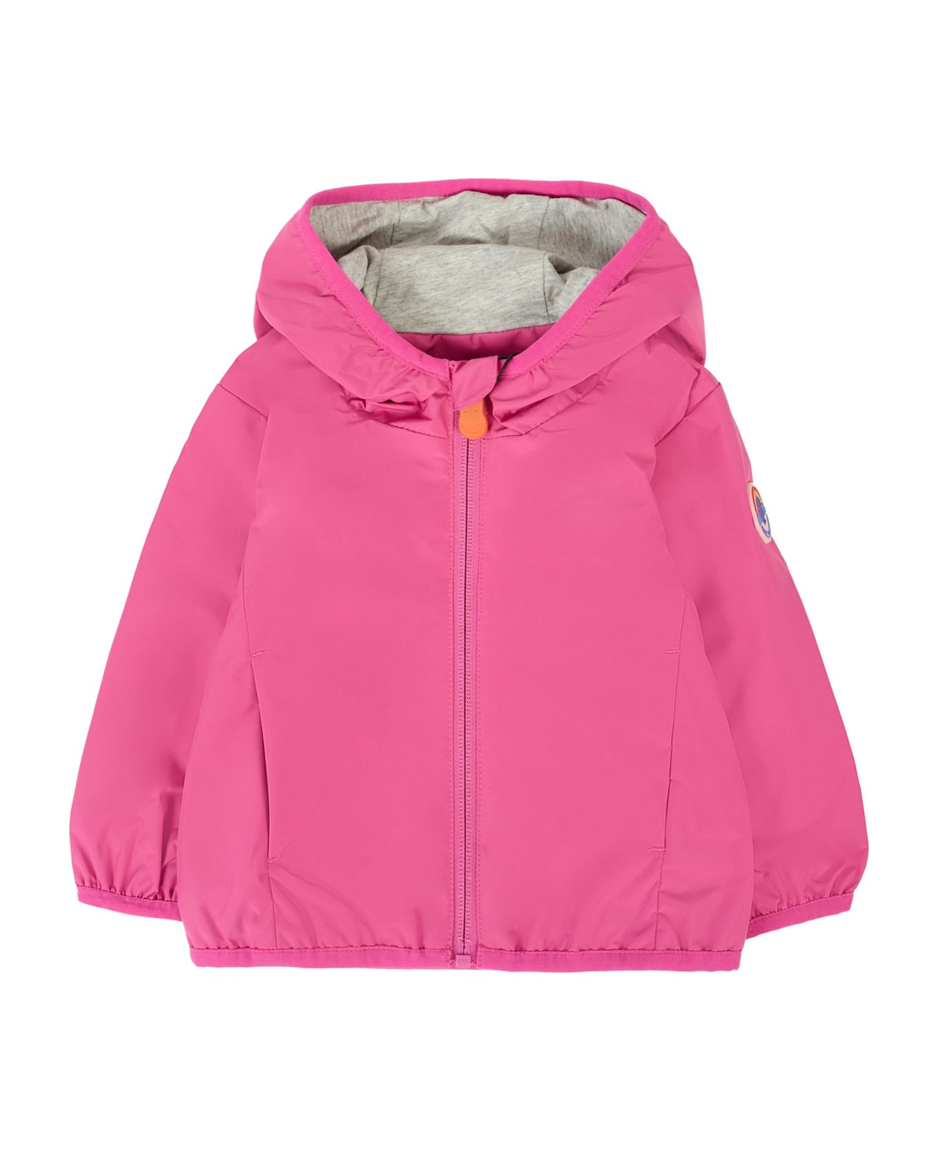 Save the Duck Fuchsia Coco Windbreaker For Baby Girl With Logo - Fuchsia コート＆ジャケット