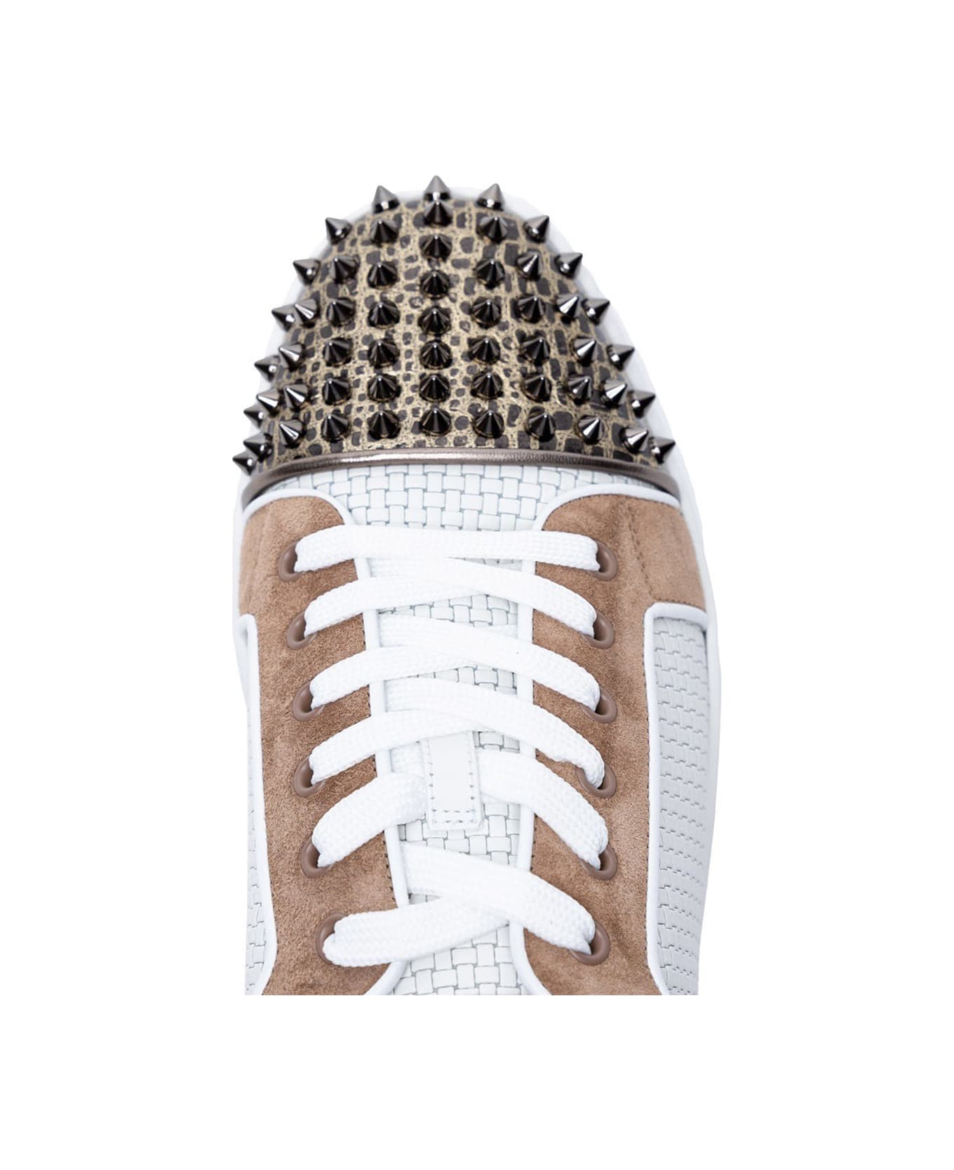 Christian Louboutin Leather Sneakers With Spikes - MULTI