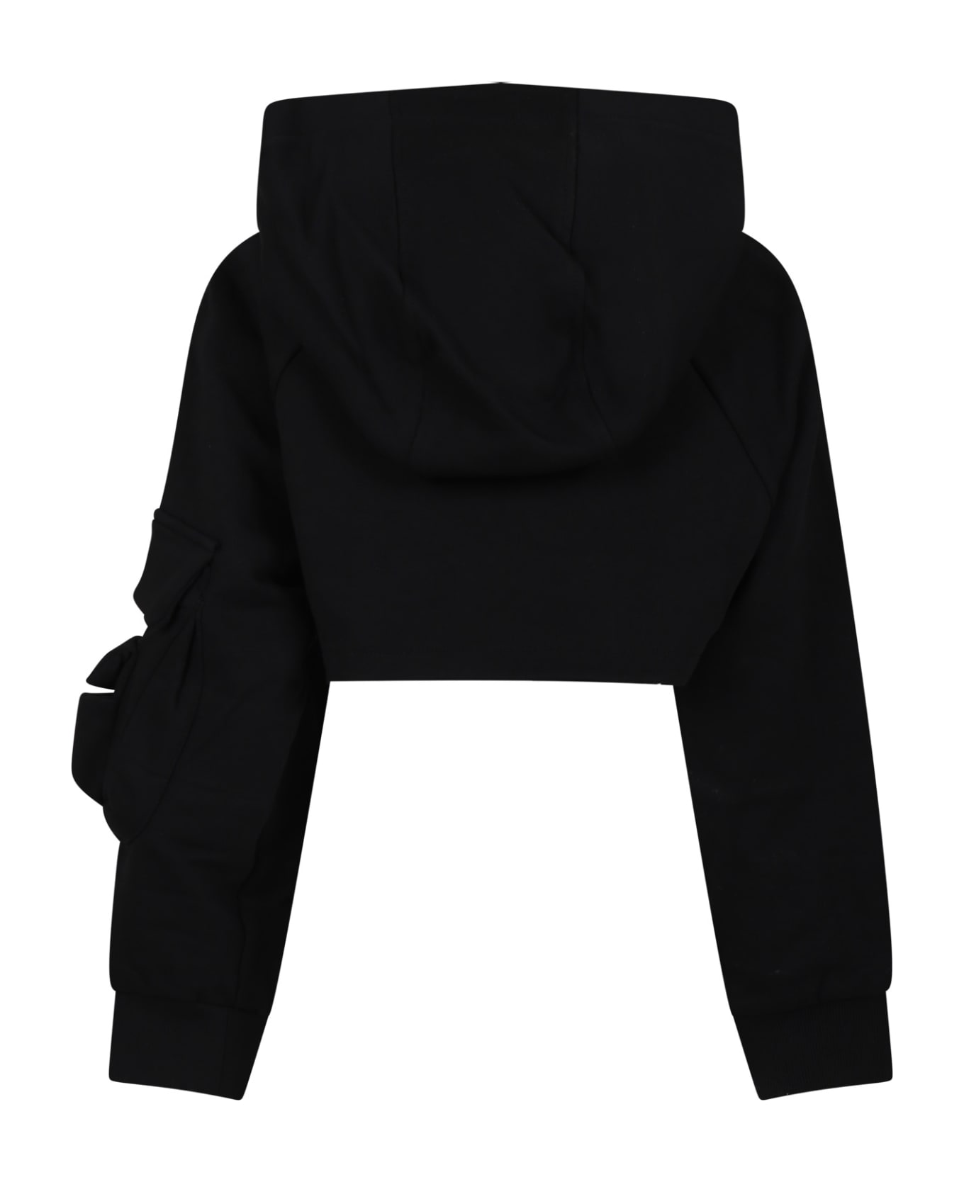 Fendi Black Sweatshirt For Girl With Baguette - Black