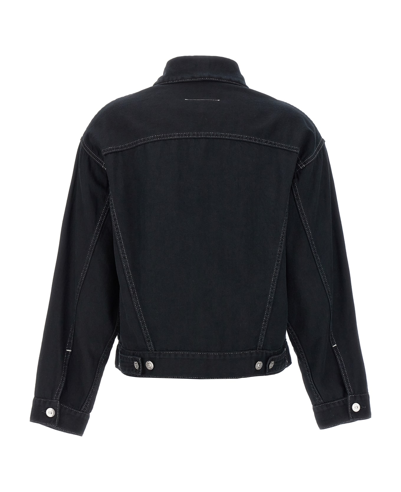 MM6 Maison Margiela Lurex Stitching Denim Jacket - Black  