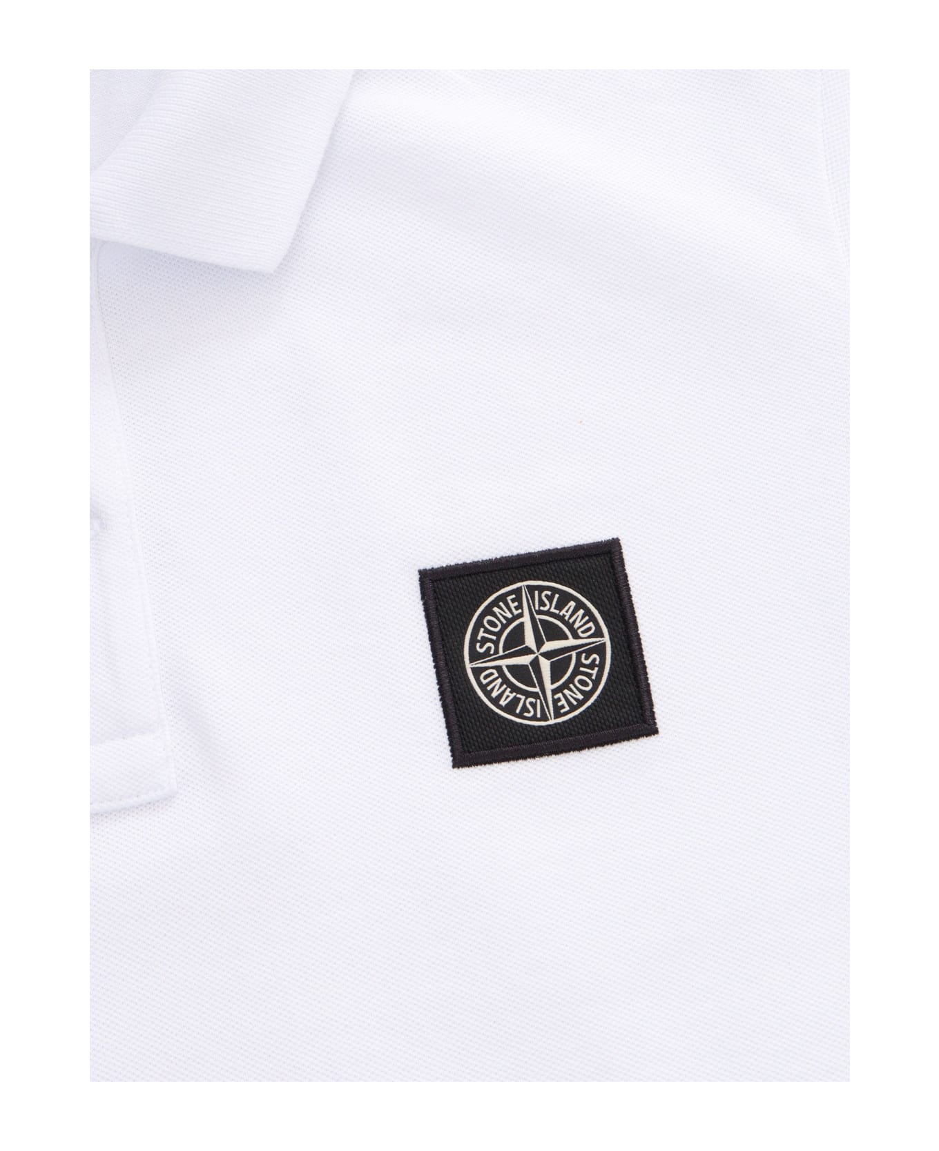 Stone Island Junior White Polo With Logo - WHITE Tシャツ＆ポロシャツ