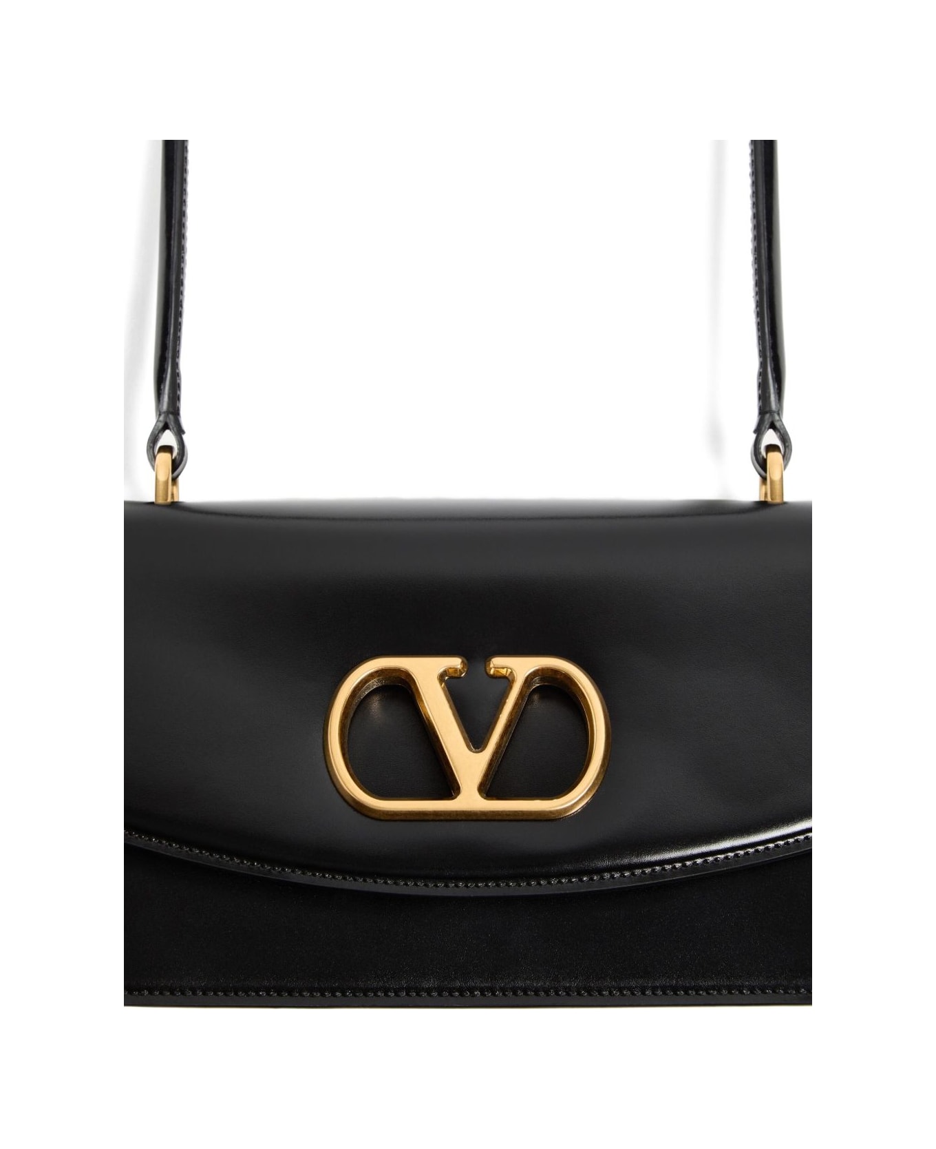 Valentino Garavani Vain Leather Top Handle Bag - Black