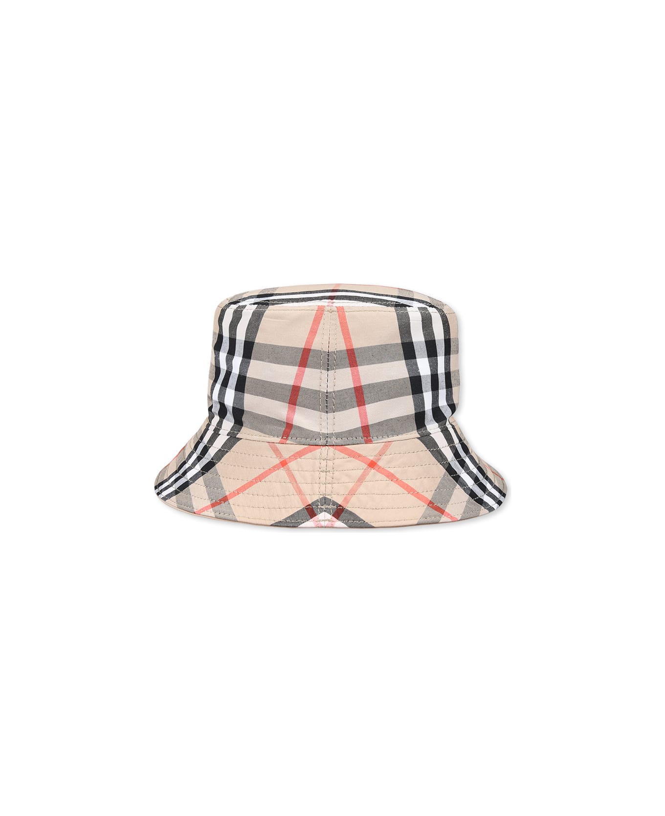 Burberry Beige Reversible Cloche For Babykds With Vintage Check - Beige