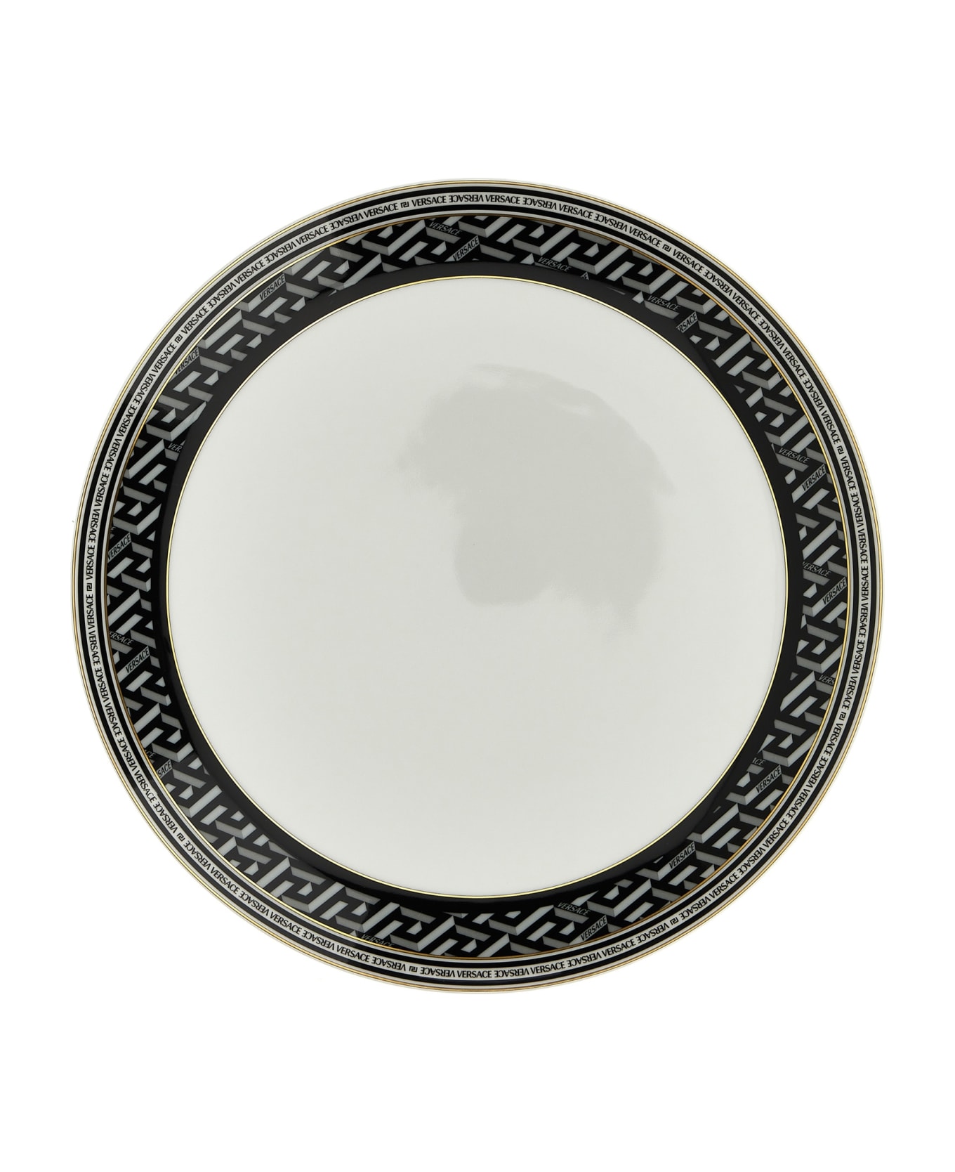 Versace 'la Greca' Dinner Plate - White/Black