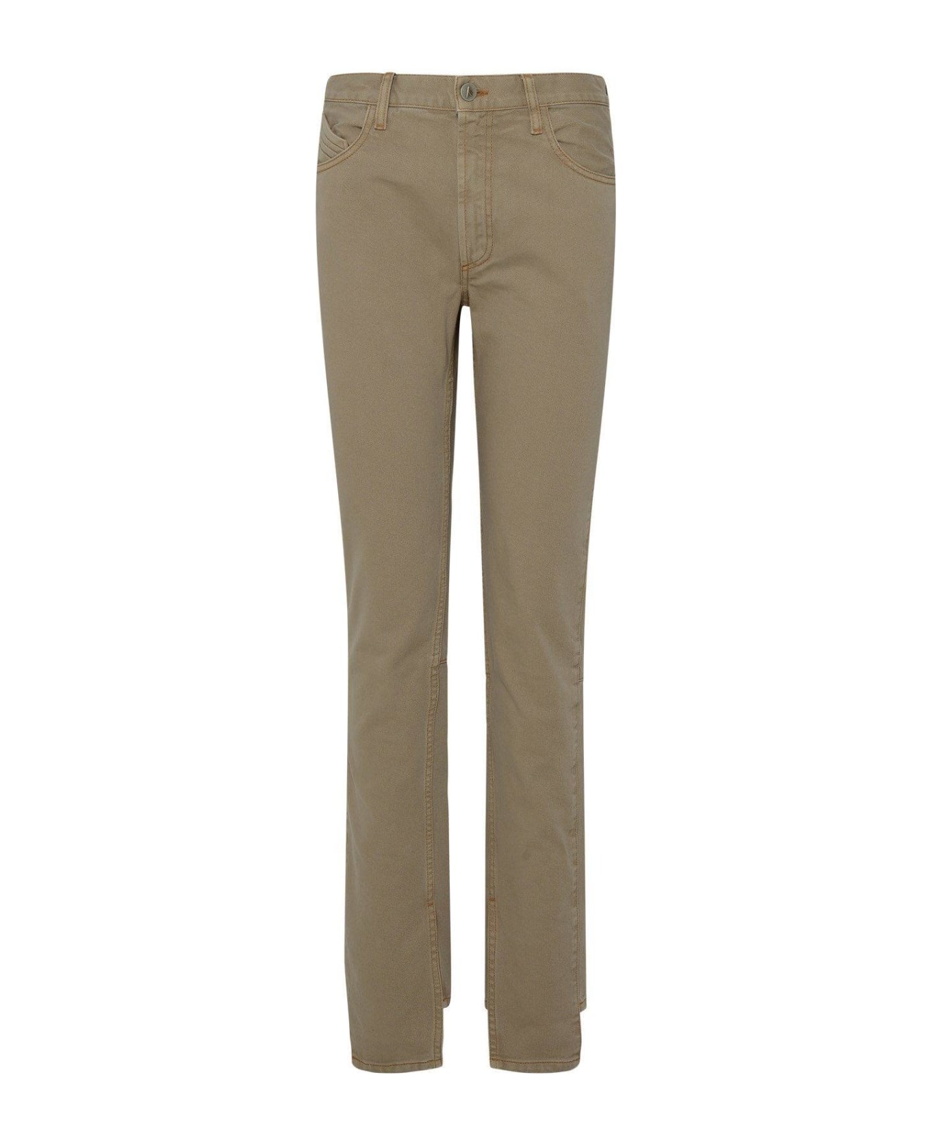 The Attico Logo Embroidered Skinny Fit Jeans - Beige